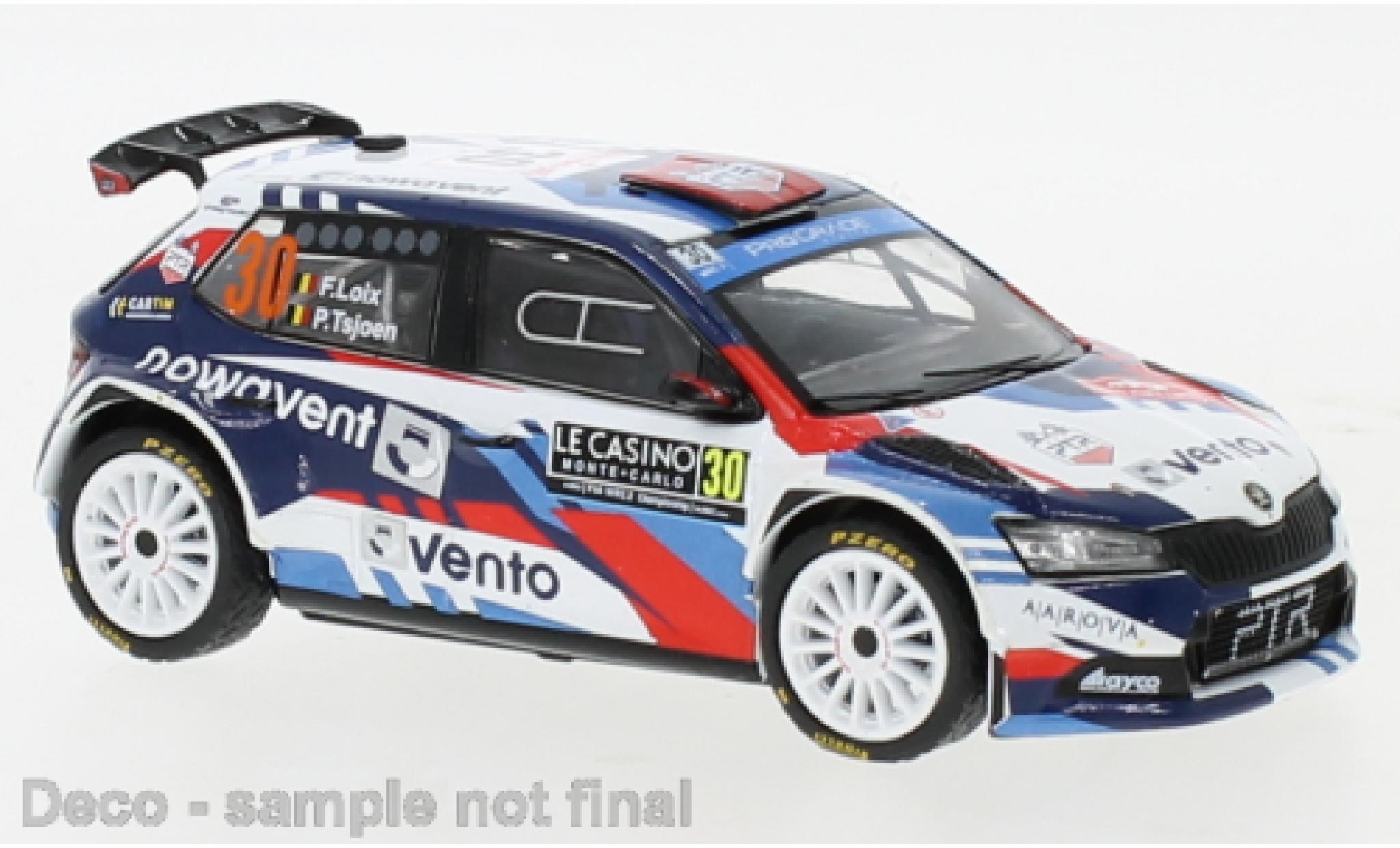 Skoda Fabia 1/43 IXO Rally2 EVO No.30 WRC Rally Monte Carlo 2022 modelauto