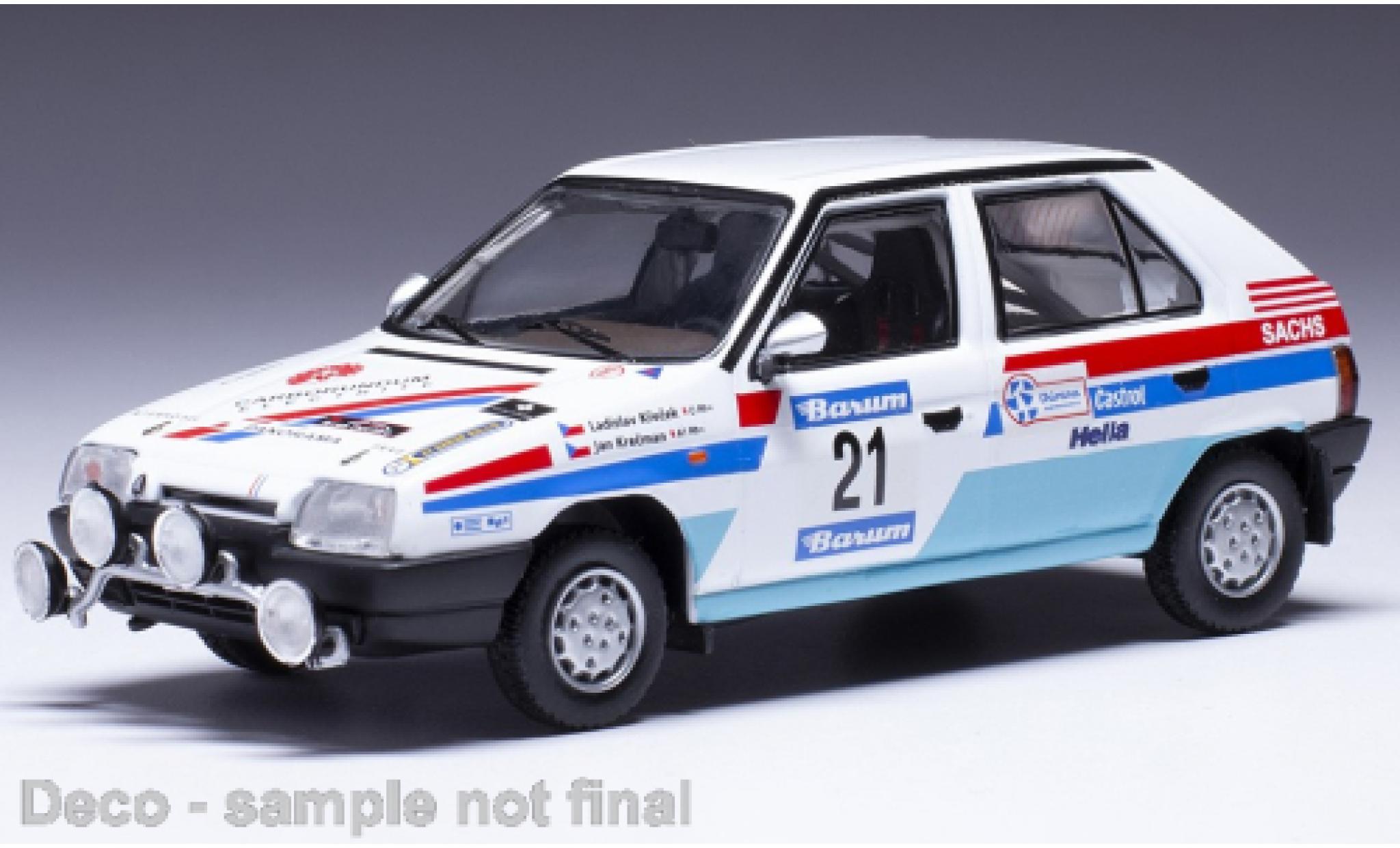 Skoda Favorit 1/43 IXO 136L No.21 Barum Rally 1990 modelauto