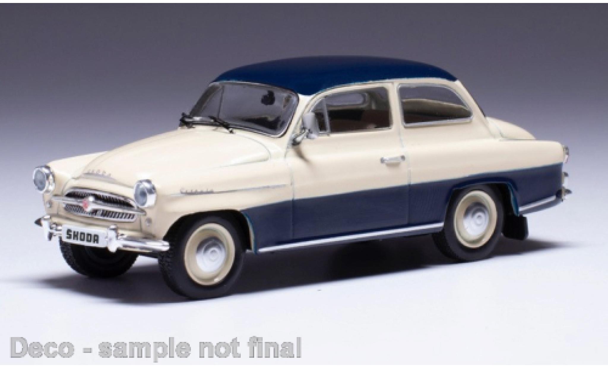 Skoda Octavia 1/43 IXO beige/blauw 1959 modelauto