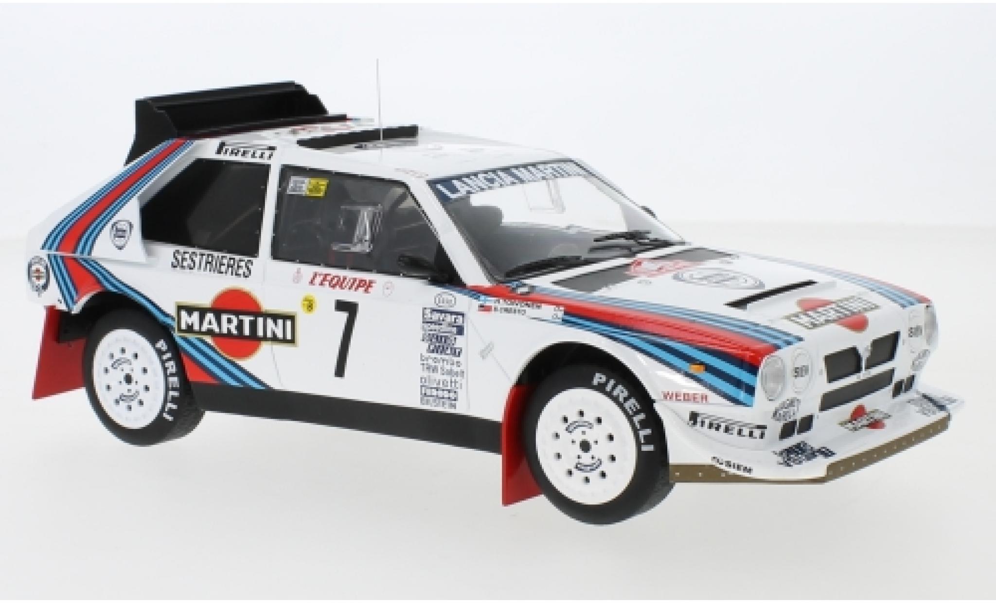 Lancia Delta 1/18 IXO S4 No.7 Martini Racing Martini Rally Monte Carlo 1986 H.Toivonen/S.Cresto modelauto