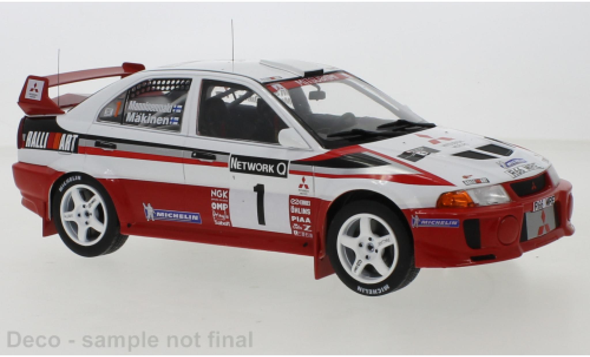 Mitsubishi Lancer 1/18 IXO RS Evolution V No.1 RAC Rally 1998 T.M&auml;kinen/R.Mannisenm&auml;ki modelauto