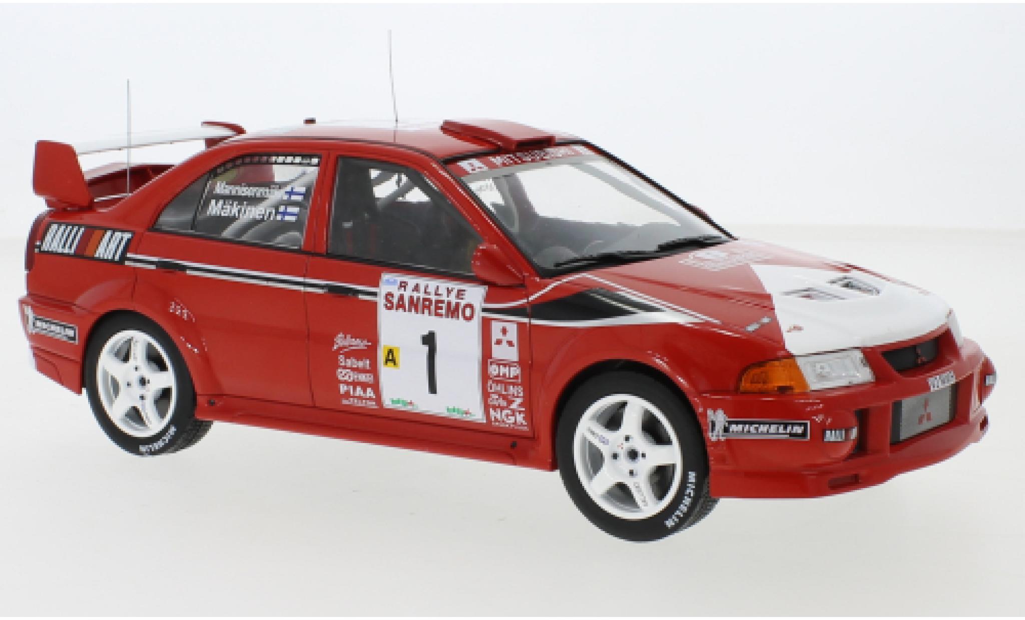 Mitsubishi Lancer 1/18 IXO RS Evolution VI No.1 Rally San Remo 1999 T.M&auml;kinen/R.Mannisenm&auml;ki modelauto