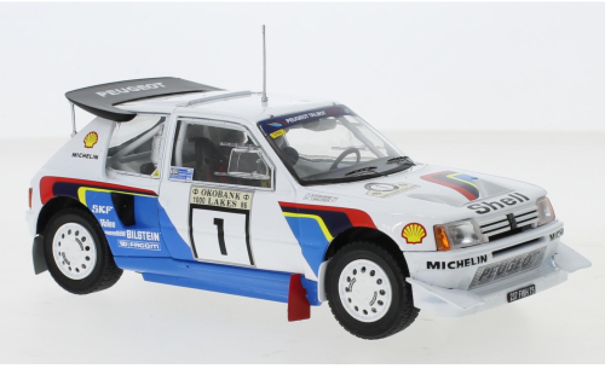Peugeot 205 1/24 IXO T16 E2 No.1 Rallye WM 1000 Lakes Rally 1986 T.Salonen/S.Harjanne modelauto
