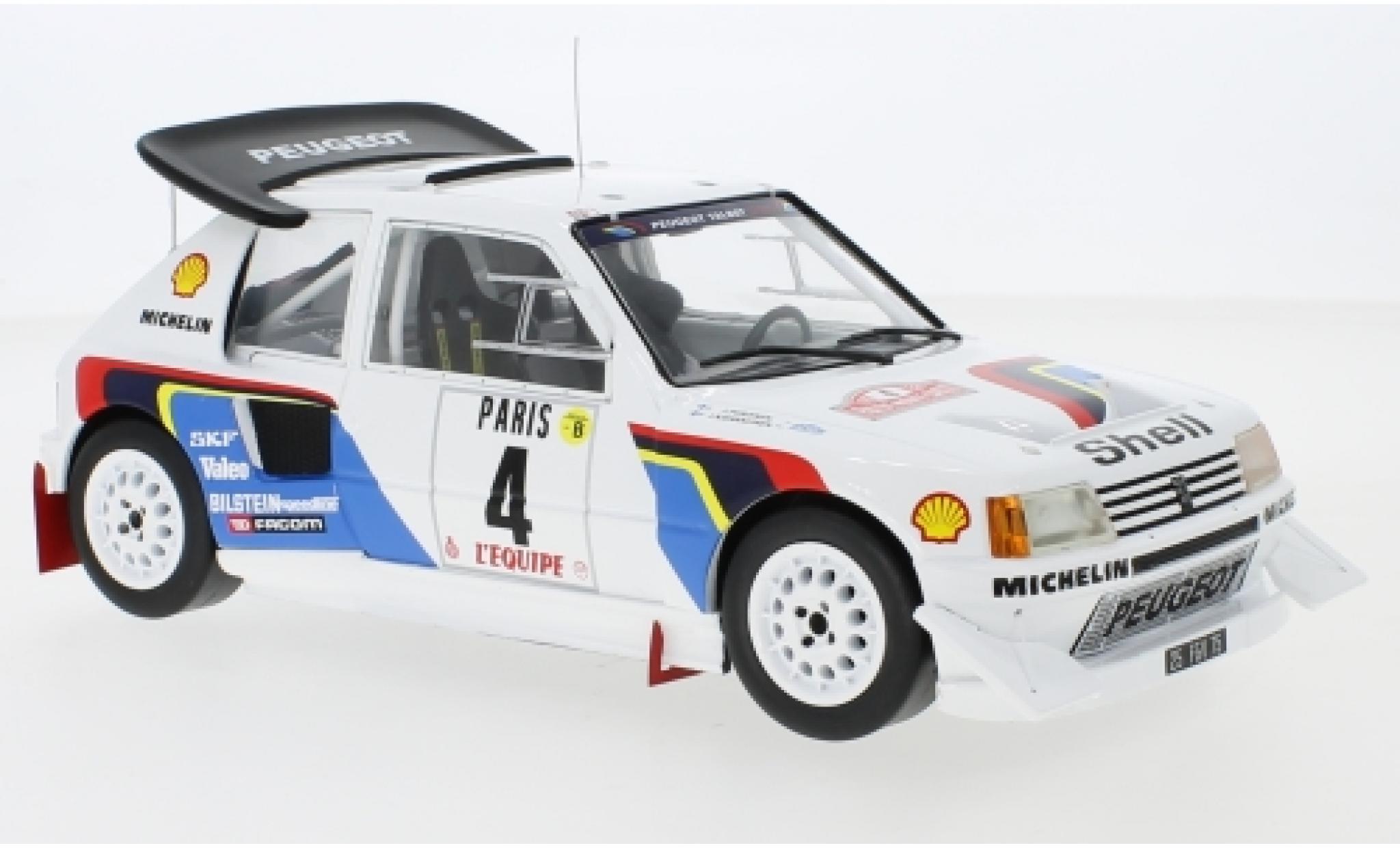 Peugeot 205 1/18 IXO T16 E2 No.4 Talbot Sport Rallye WM Rallye Monte Carlo 1986 J.Kankkunen/J.Piironen modelauto