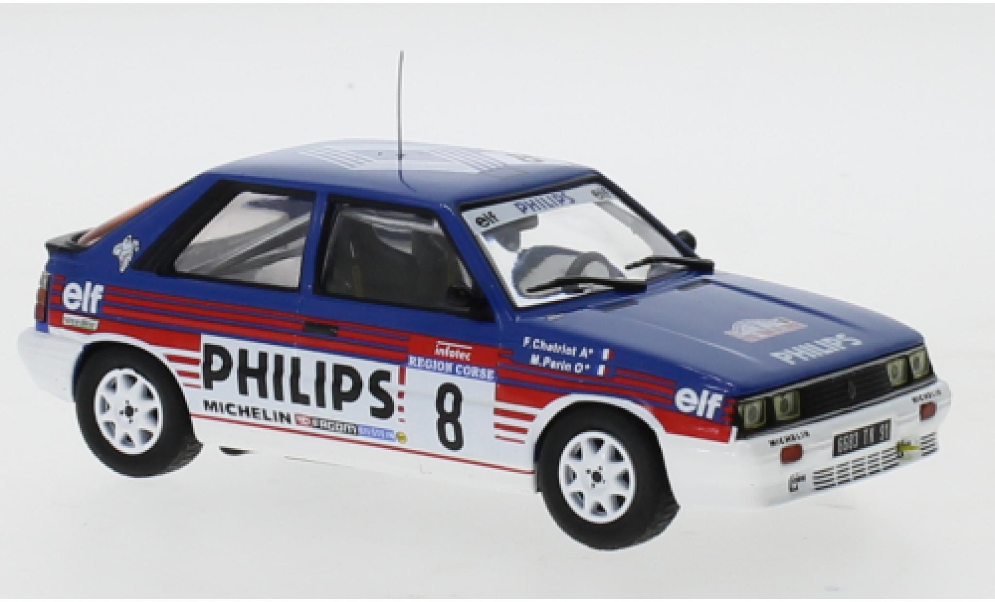 Renault 11 1/43 IXO Turbo No.8 Philips Rallye WM Tour de Corse 1987 F.Chatriot/M.Perin modelauto