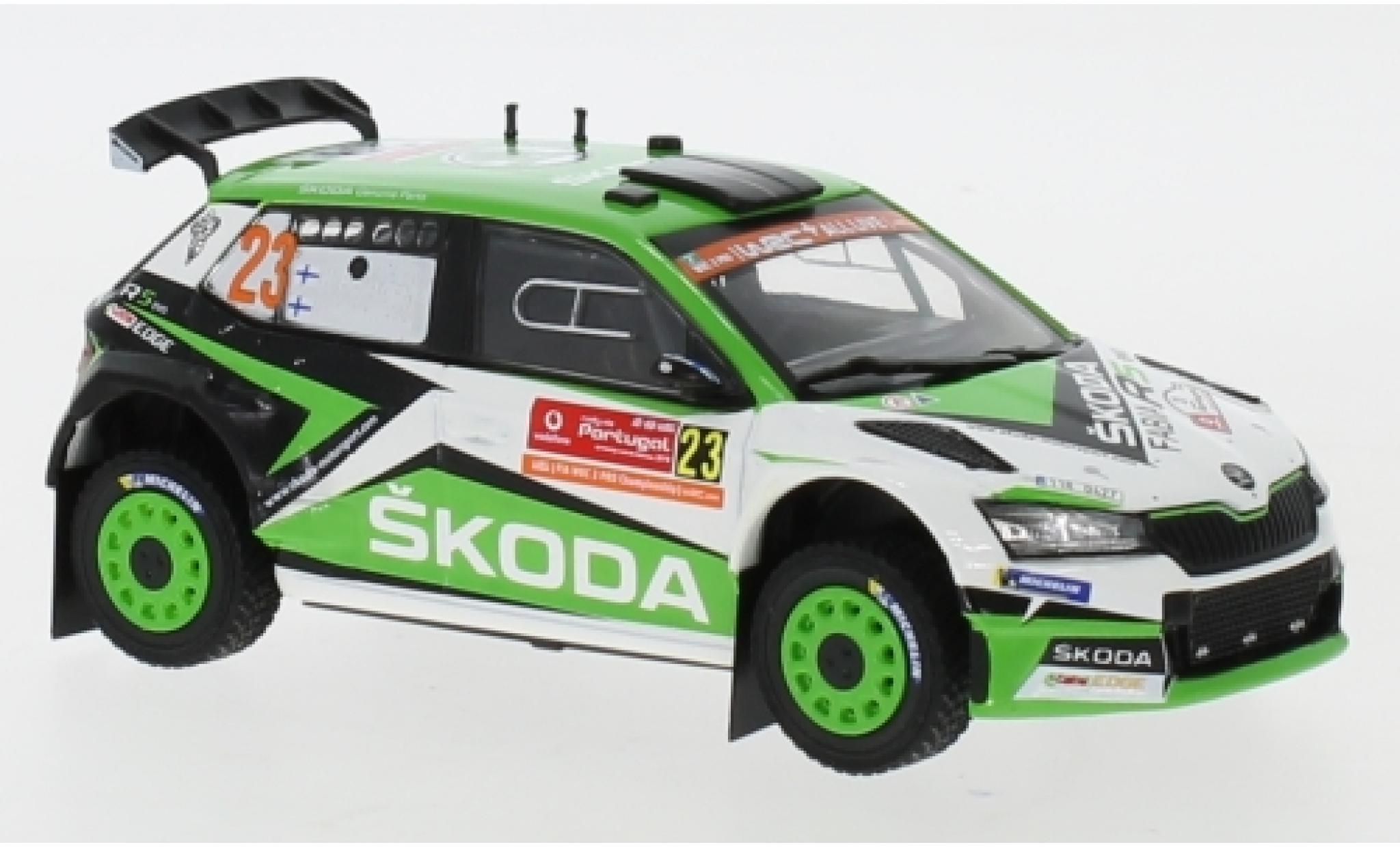 Skoda Fabia 1/43 IXO R5 EVO No.23 Rallye WM Rallye Portugal 2019 K.Rovanper&auml;/J.Halttunen modelauto
