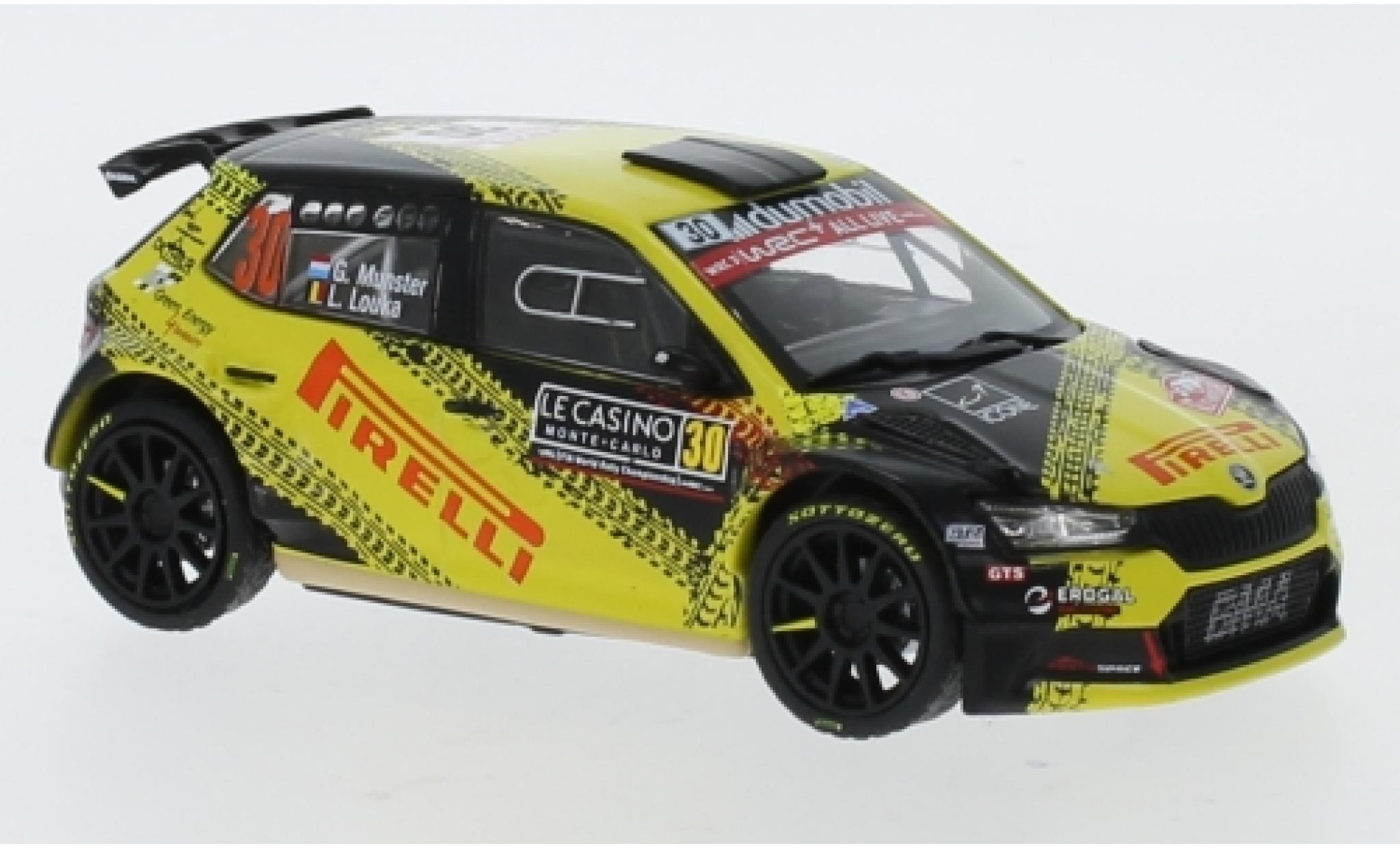 Skoda Fabia 1/43 IXO R5 Evo No.30 Pirelli Rallye WM Rally Monte Carlo 2020 G.Munster/L.Louka modelauto