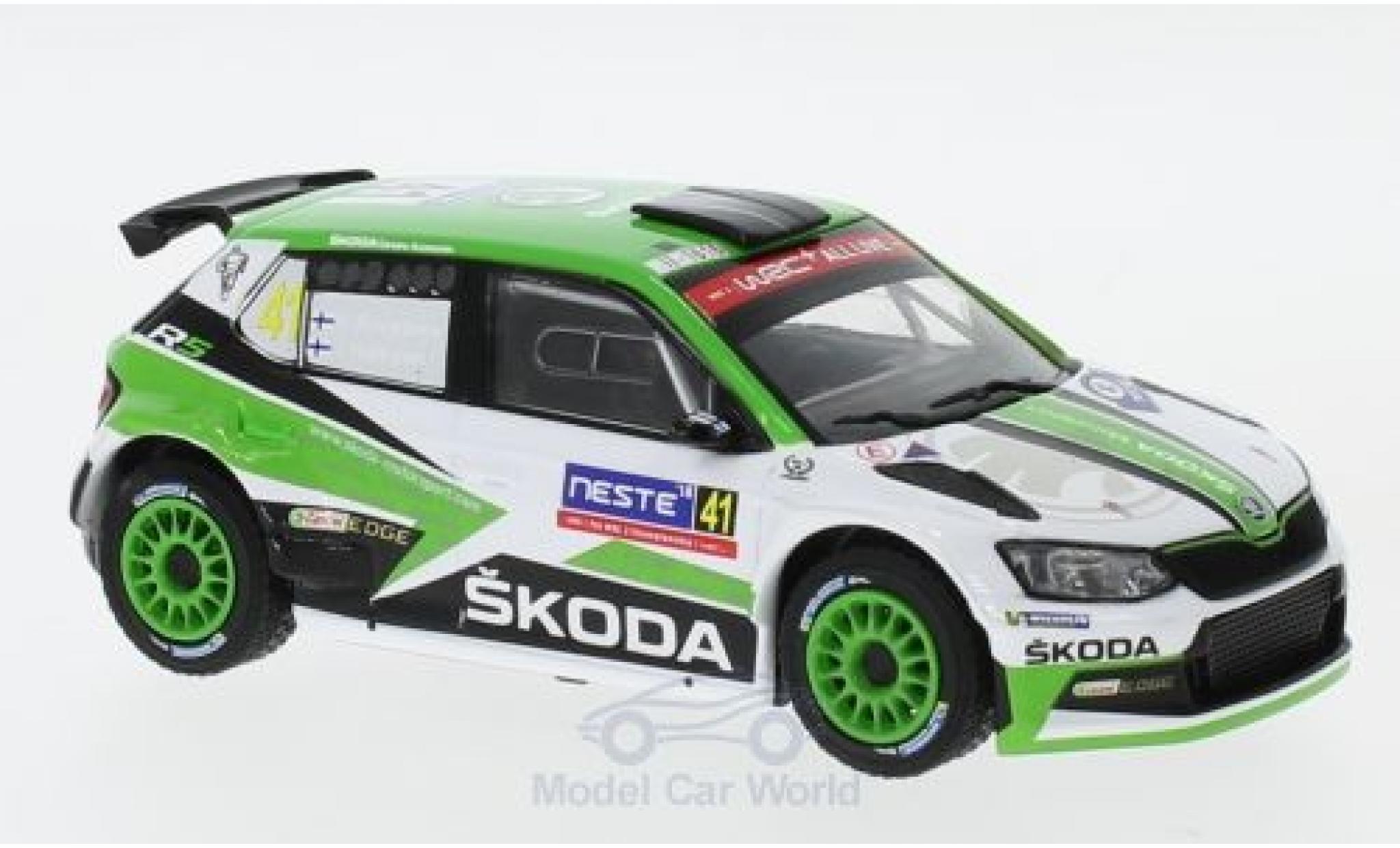 Skoda Fabia 1/43 IXO R5 No.41 Rallye WM Rallye Finnland 2018 K.Rovanper&auml;/J.Halttunen modelauto
