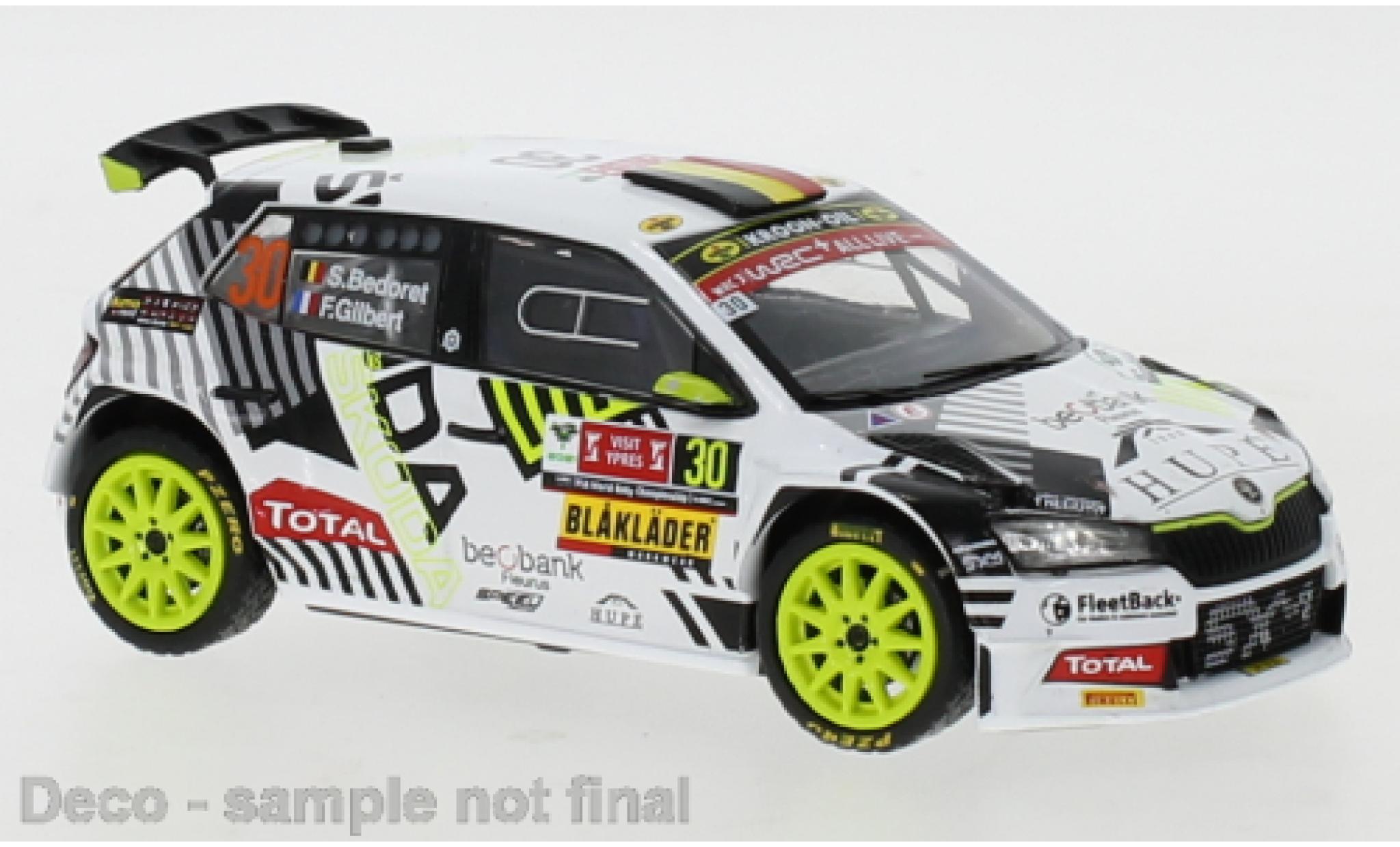 Skoda Fabia 1/43 IXO Rally 2 EVO No.30 Belgium Rally Ypres 2021 S.Bedoret/F.Gilbert modelauto