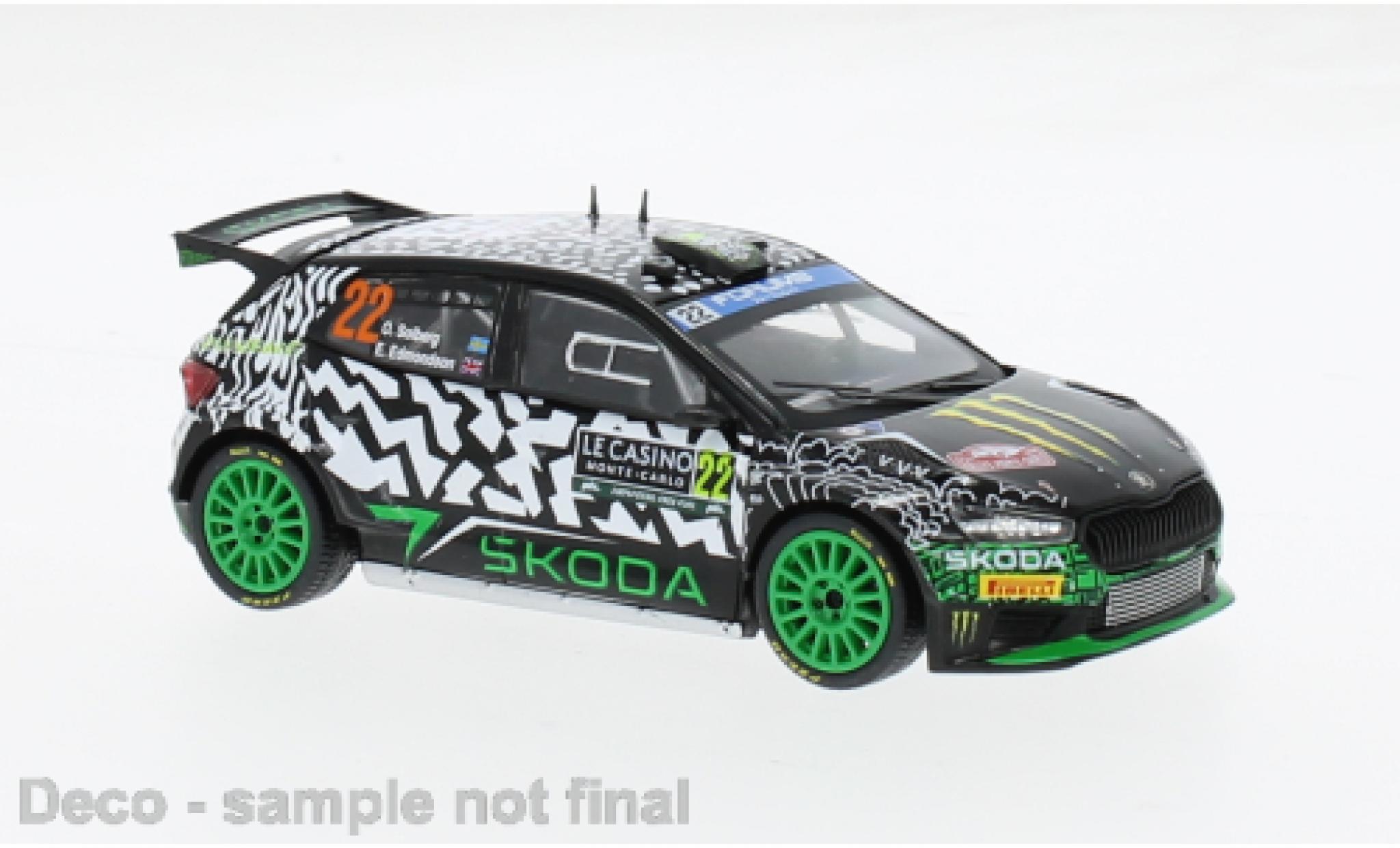 Skoda Fabia 1/43 IXO Rally2 No.22 WRC Rallye Monte Carlo 2024 1:43 modelauto