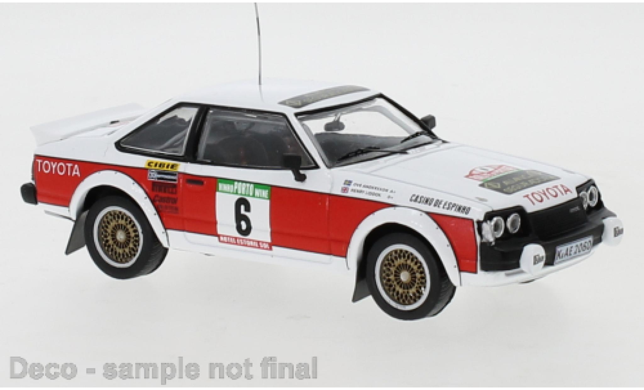 Toyota Celica 1/43 IXO 2000 GT (RA40) No.6 Team Europe Rallye Portugal 1980 O.Andersson/H.Liddon modelauto