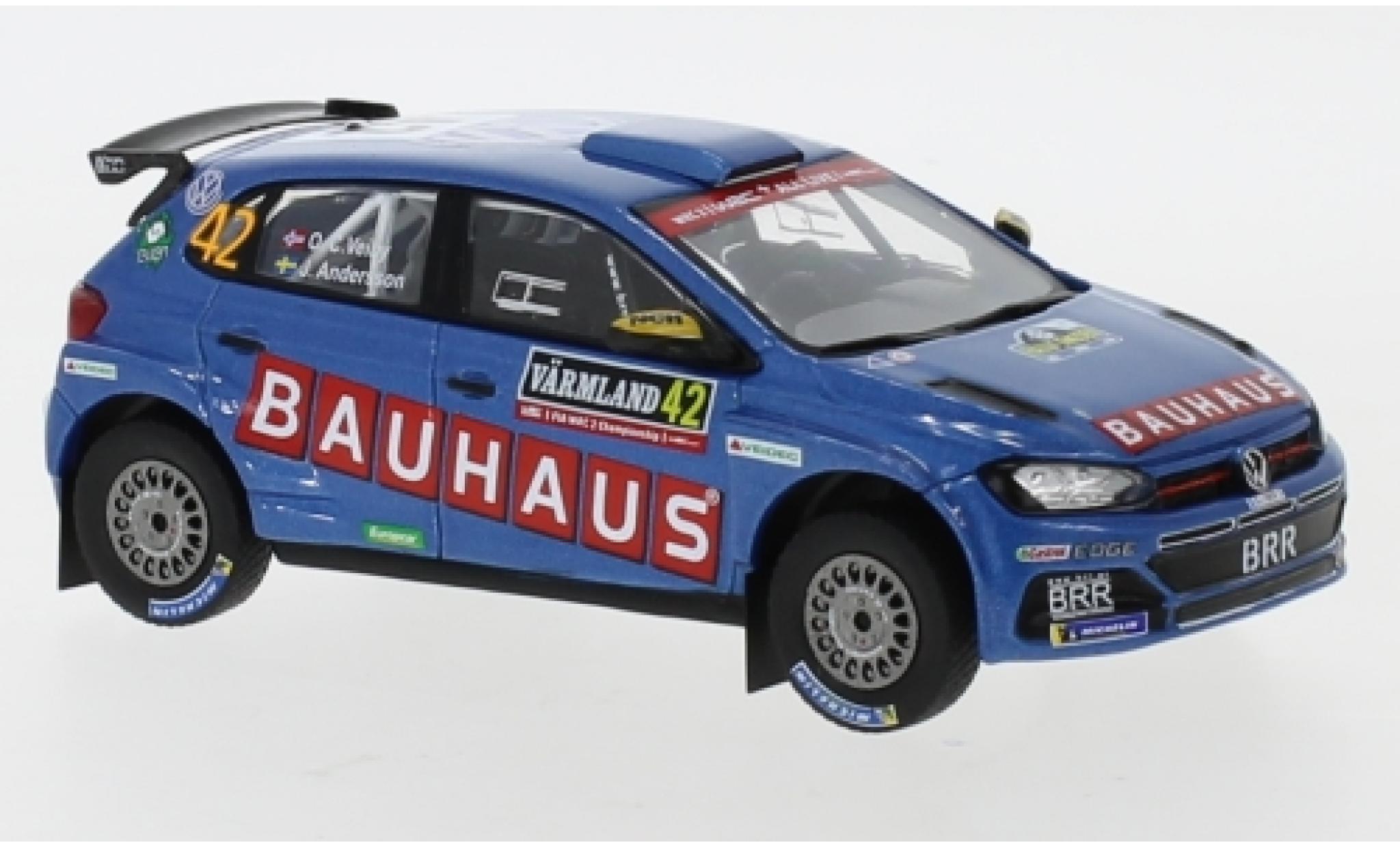 Volkswagen Polo 1/43 IXO GTI R5 No.42 Bauhaus Rallye WM Rallye Schweden 2019 O.Veiby/J.Andersson modelauto
