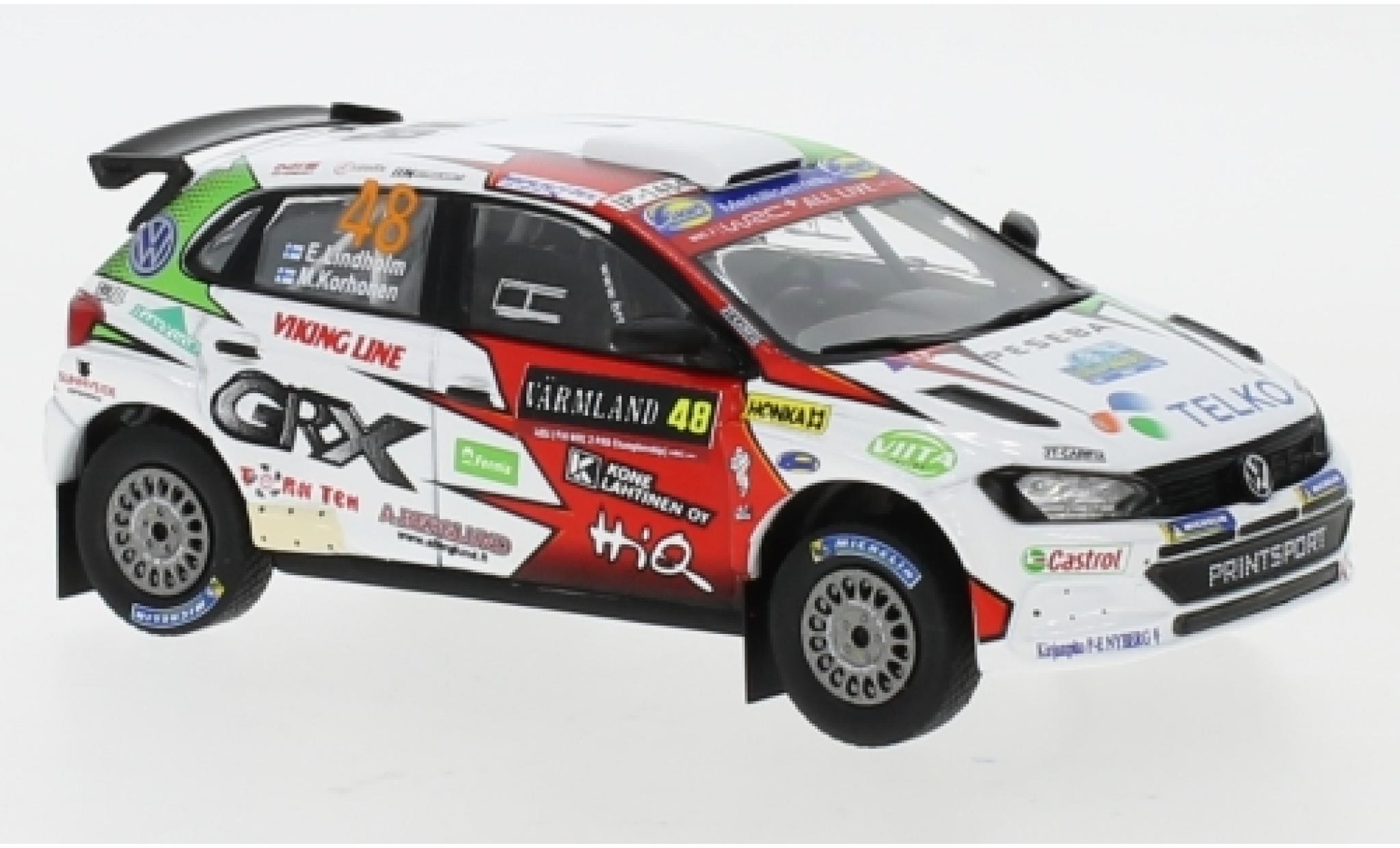 Volkswagen Polo 1/43 IXO GTI R5 No.48 Rallye WM Rallye Schweden 2019 E.Lindholm/M.Korhonen modelauto