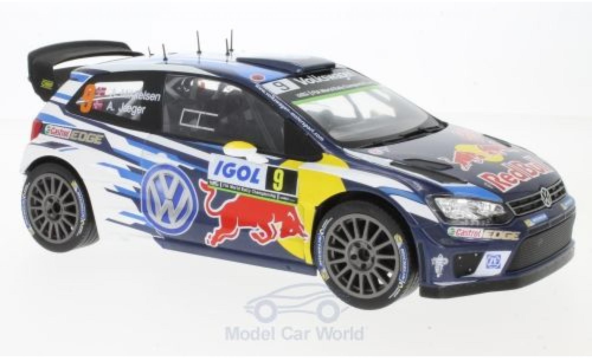 Volkswagen Polo 1/18 IXO R WRC No.9 Motorsport Red Bull Rallye WM Tour de Corse 2016 A.Mikkelsen/A.Jaeger modelauto