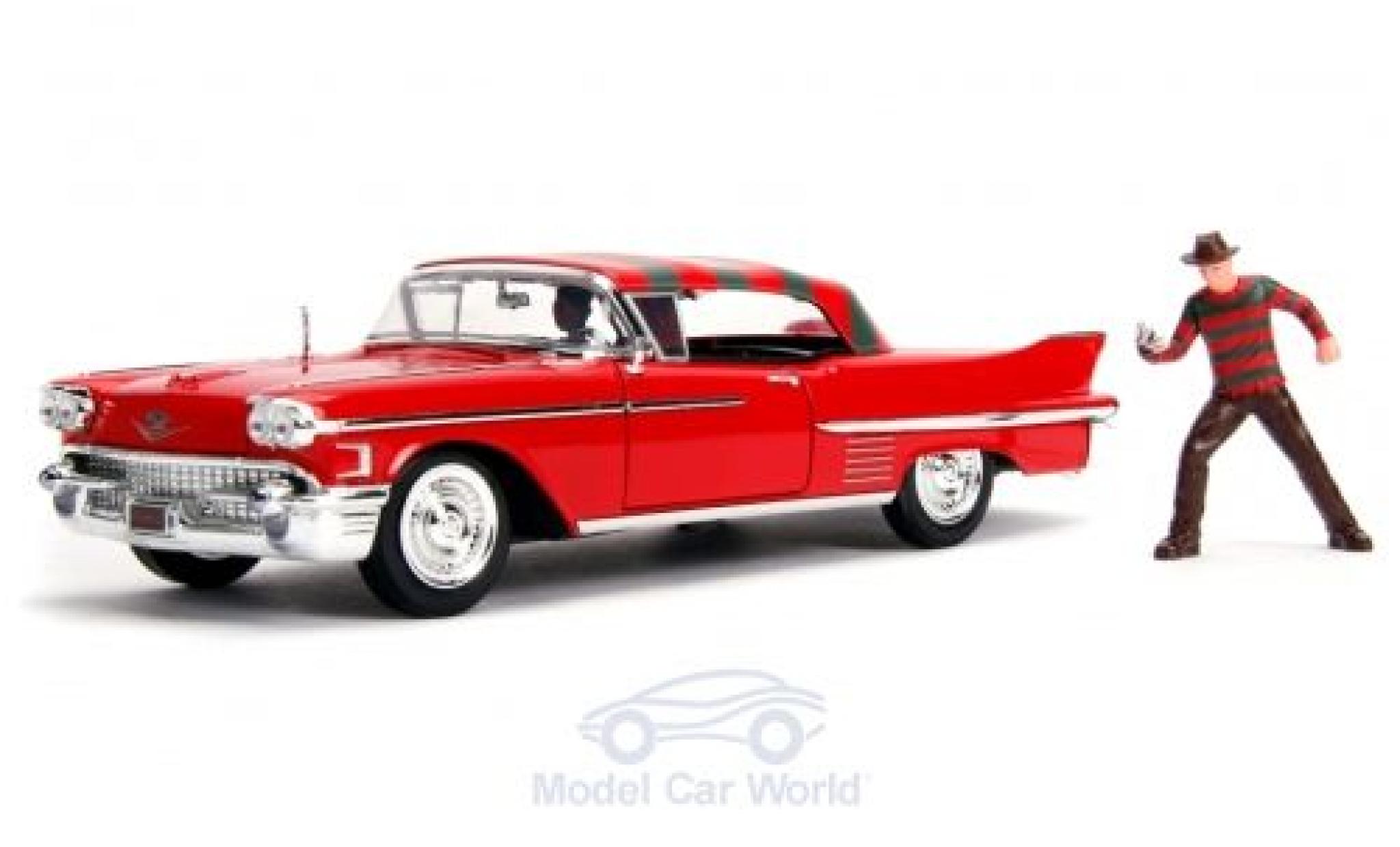 Cadillac Series 62 1/24 Jada Toys rood/Dekor A Nightmare on Elm Street 1958 mit Figuren modelauto