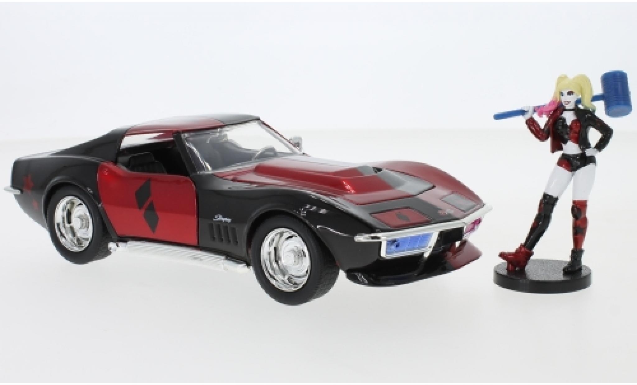 Chevrolet Corvette 1/24 Jada Toys Stingray Harley Quinn 1969 avec figurine modelauto