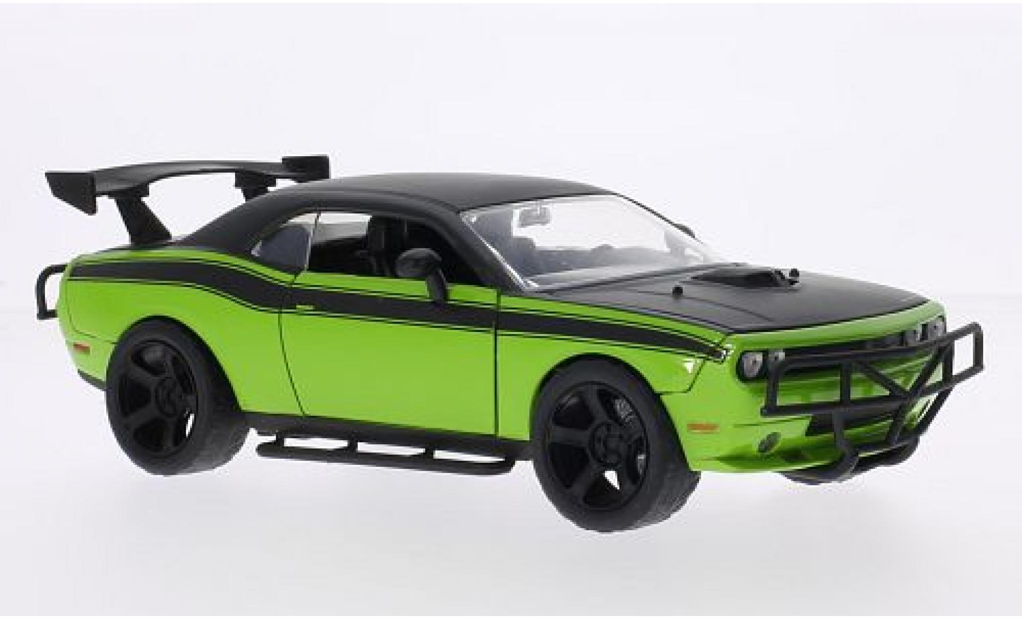 Dodge Challenger 1/24 Jada Toys SRT8 Tuning groen/matt-zwart Furious 7 2008 modelauto