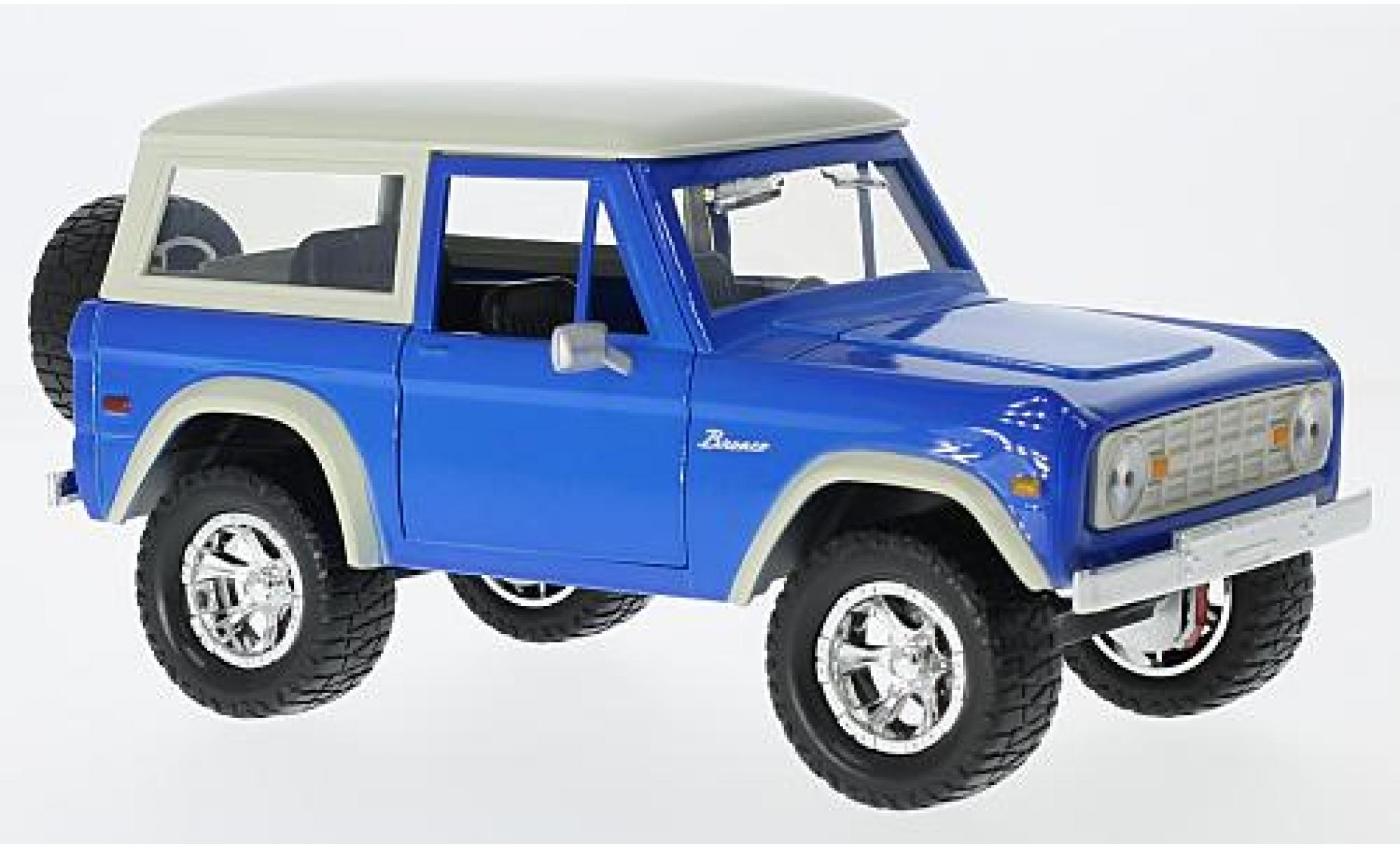 Ford Bronco 1/24 Jada Toys Hardtop blauw/beige 1973 sans Vitrine modelauto