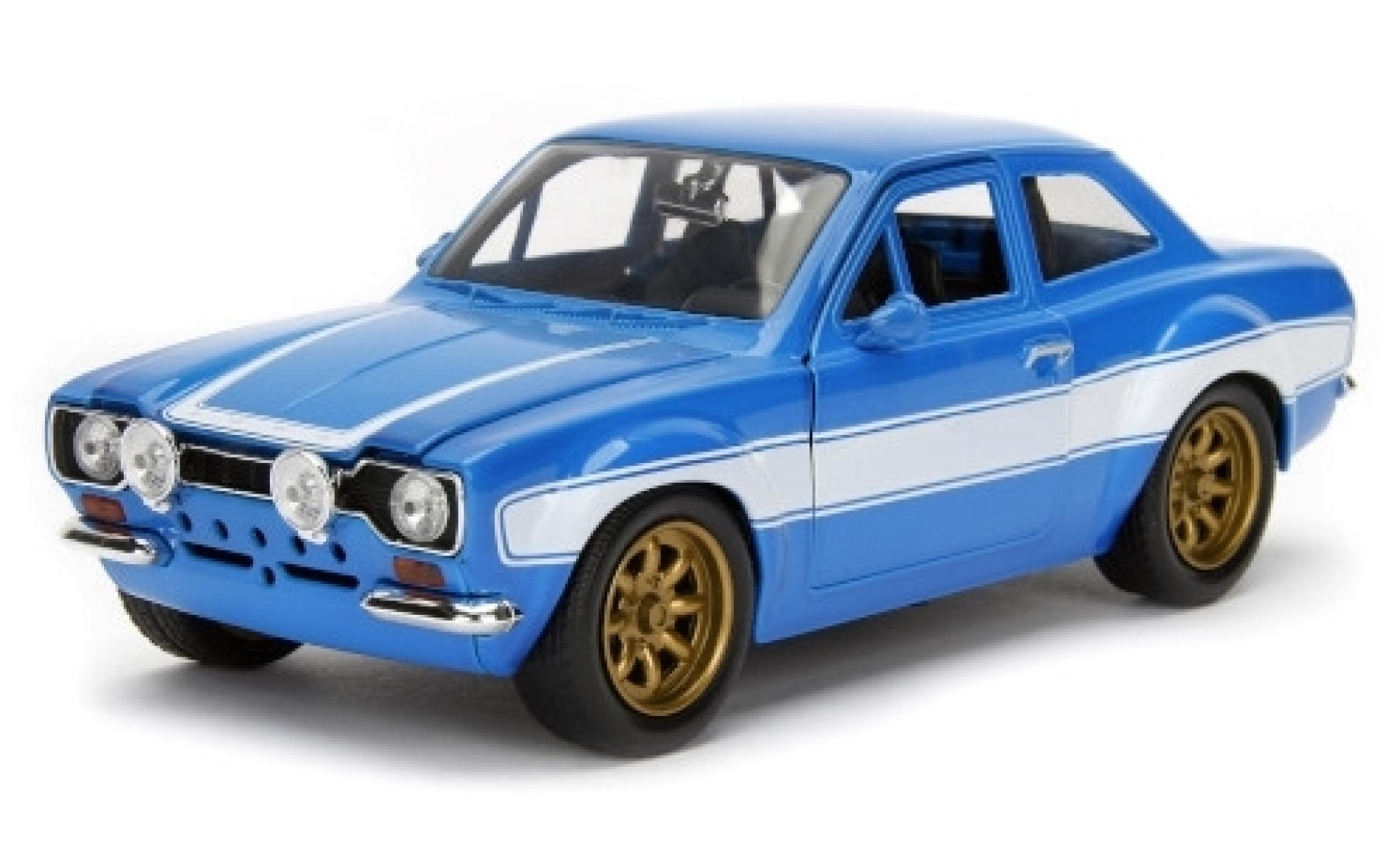 Ford Escort 1/24 Jada Toys II Tuning blauw/wit Fast & Furious 1974 modelauto