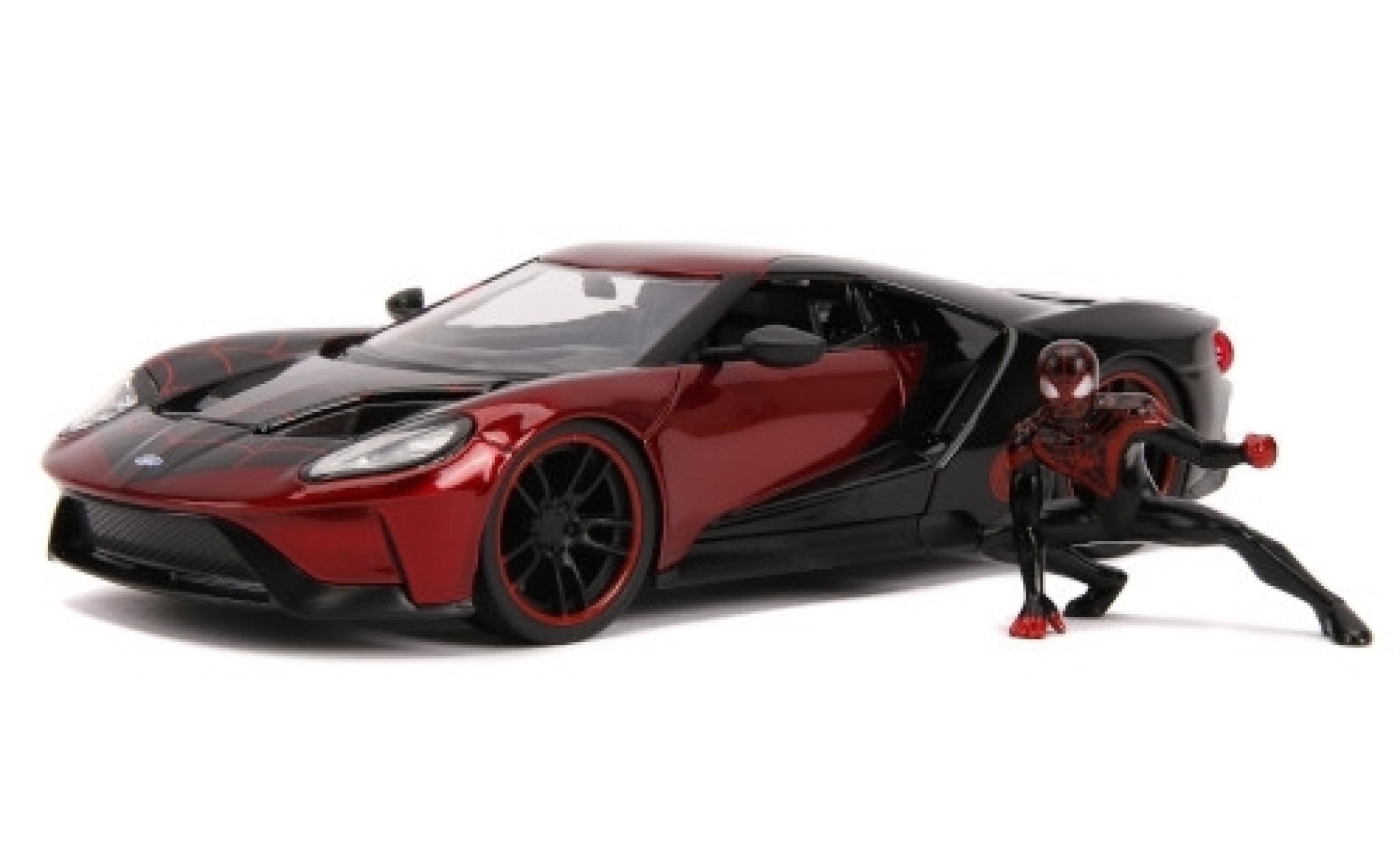 Ford GT 1/24 Jada Toys rood/zwart Spider-Man - Miles Morales 2017 mit Figur modelauto
