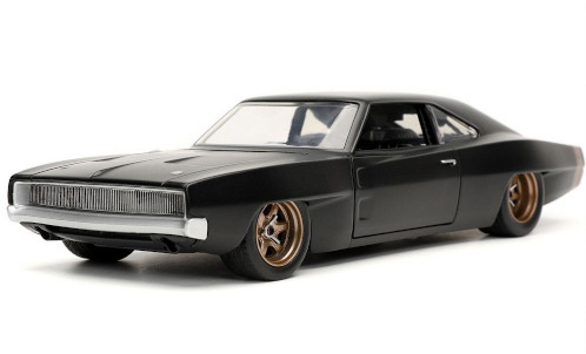 Dodge Charger 1/24 Jada Toys Widebody matte zwart rapide & Furious 1968 modelauto