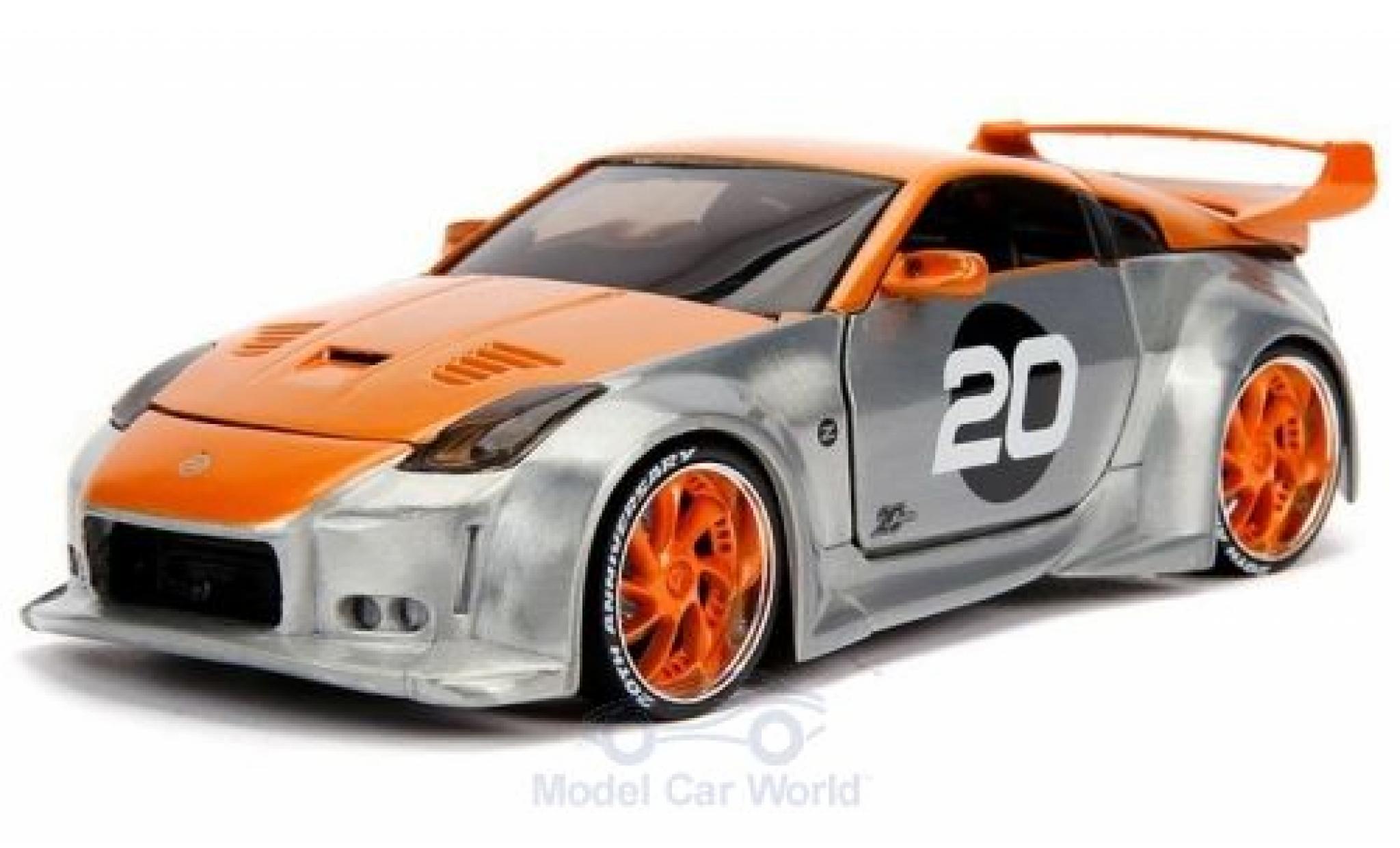 Nissan 350Z 1/24 Jada Toys grijs/oranje 2003 modelauto