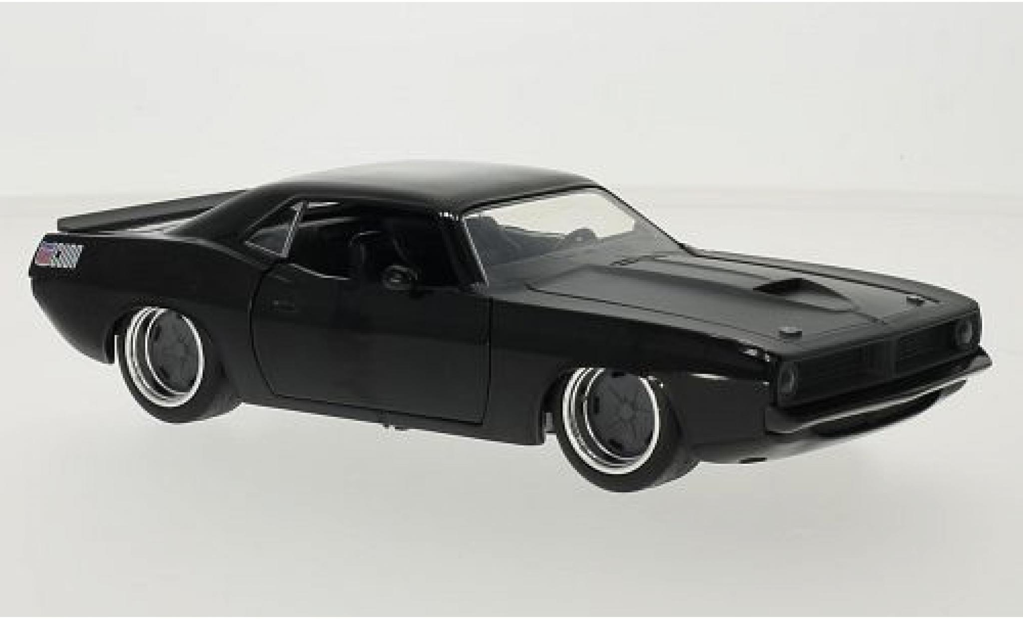Plymouth Barracuda 1/24 Jada Toys zwart/grijs Fast & Furious 1970 tuning modelauto