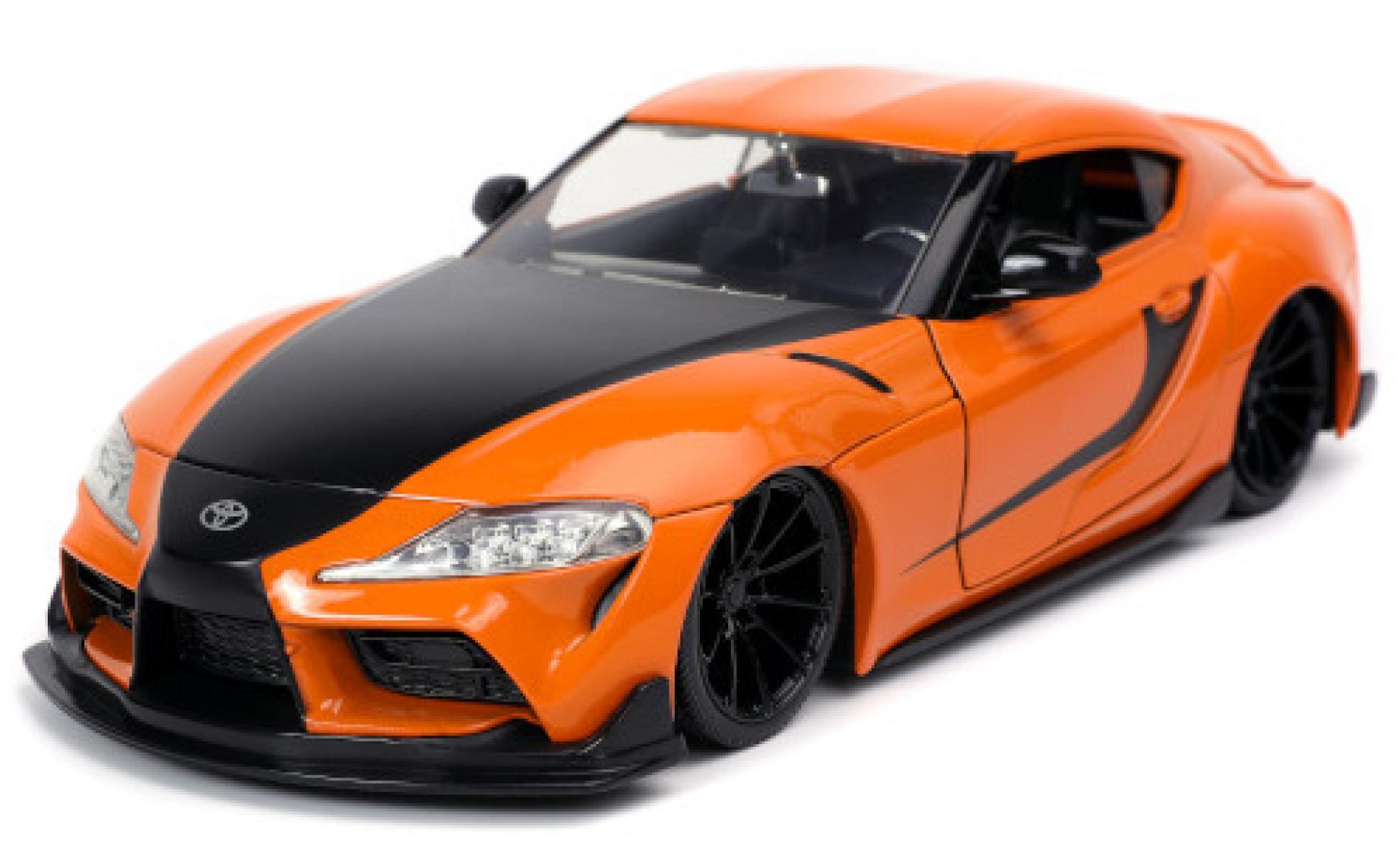 Toyota Supra 1/24 Jada Toys GR oranje/matt-zwart Fast & Furious 2020 modelauto