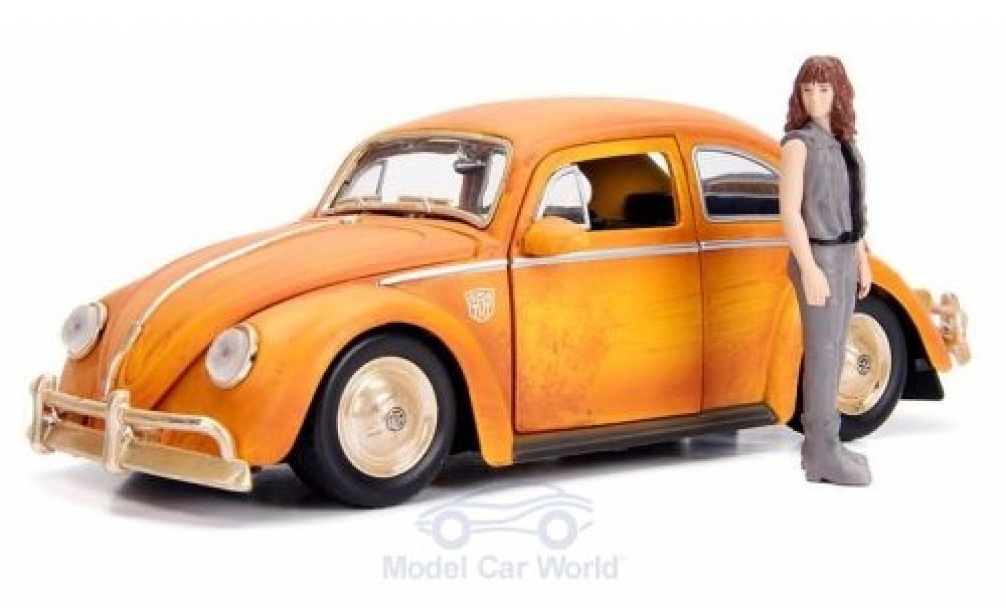 Volkswagen Beetle 1/24 Jada Toys Transformers Bumblebee mit Charlie Figur modelauto
