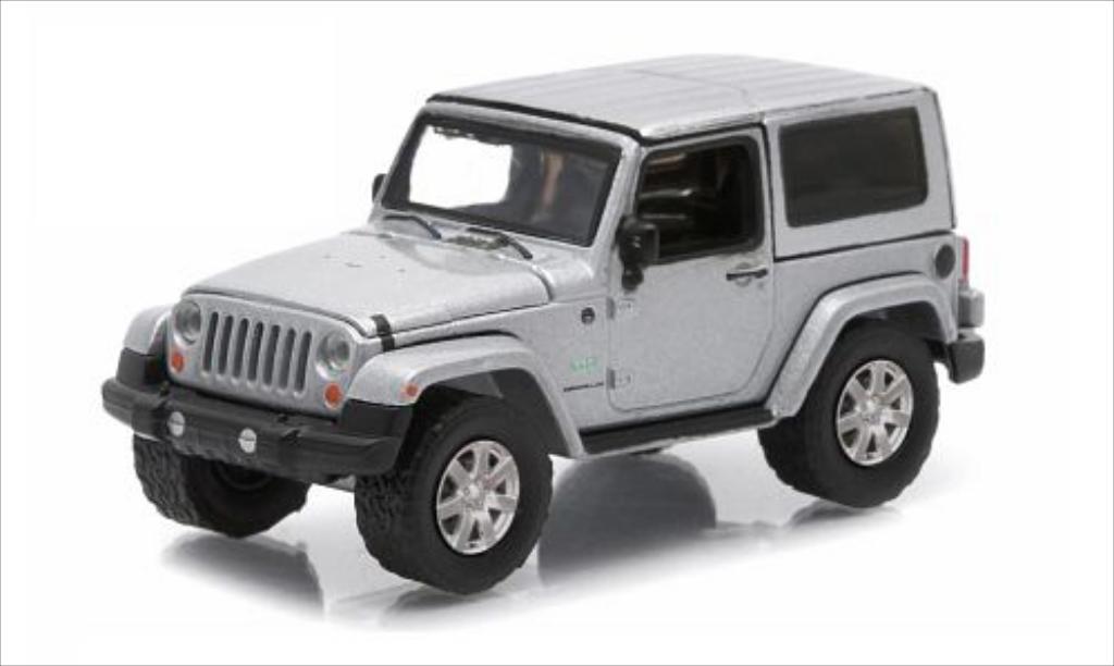 Jeep Wrangler 1/64 Greenlight grijs 2011 modelauto