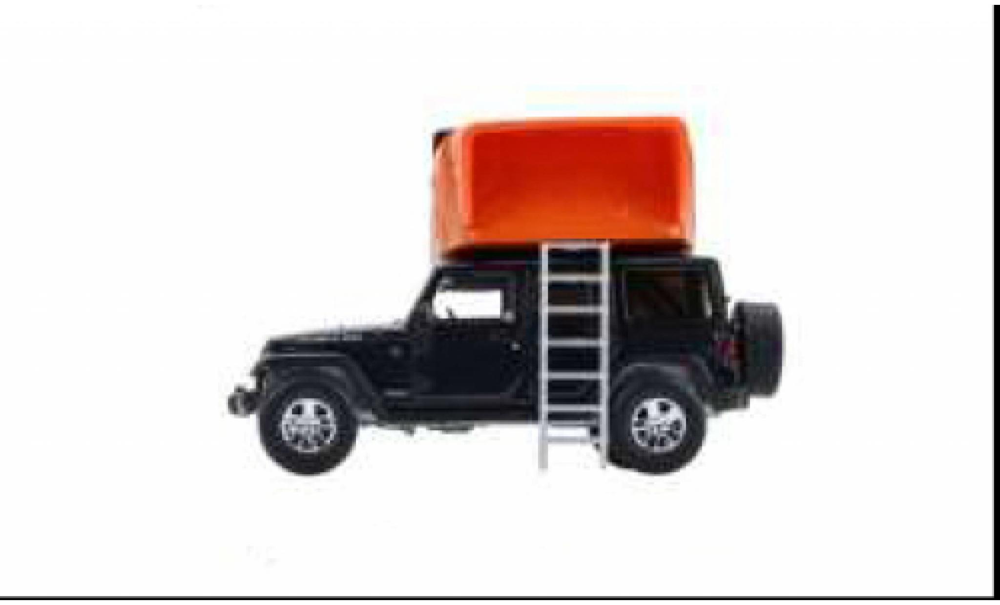 Jeep Wrangler 1/64 Greenlight Unlimited anthrazit/oranje 2008 1:64 modelauto
