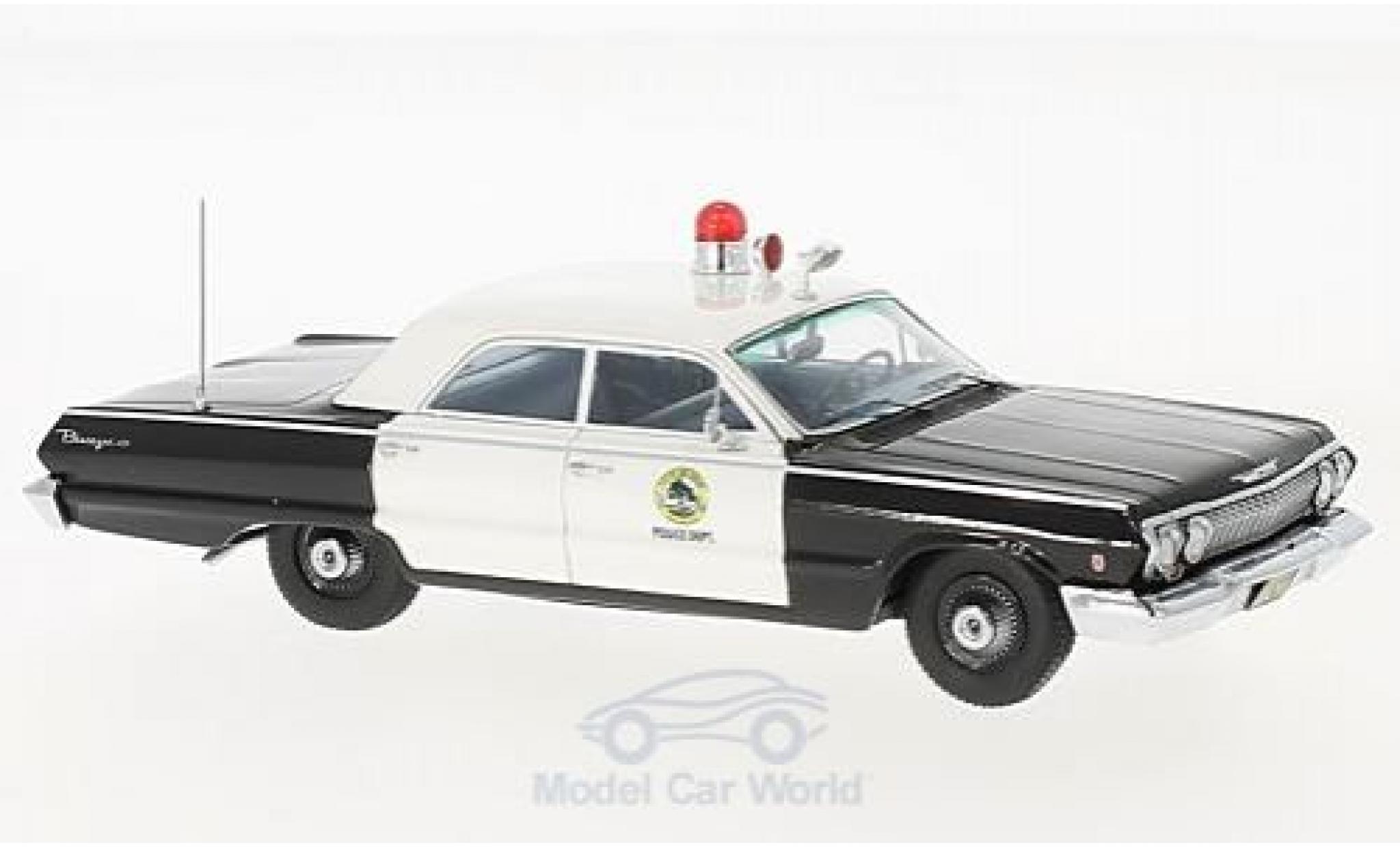 Chevrolet Biscayne 1/43 Kess zwart/wit San Carlos Politie Dept. 1963 modelauto
