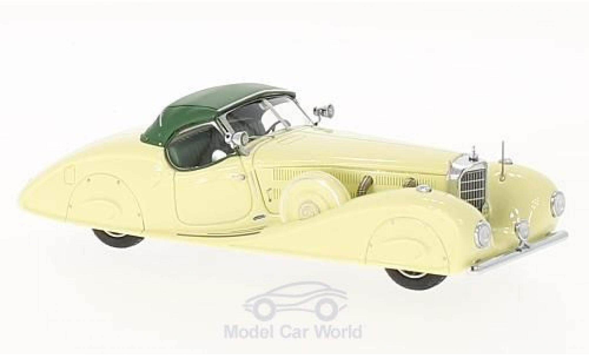 Mercedes 540 1/43 Kess K (W29) Stromlinien Roadster Erdmann & Rossi geel/groen King Ghazi of Iraq 1936 modelauto