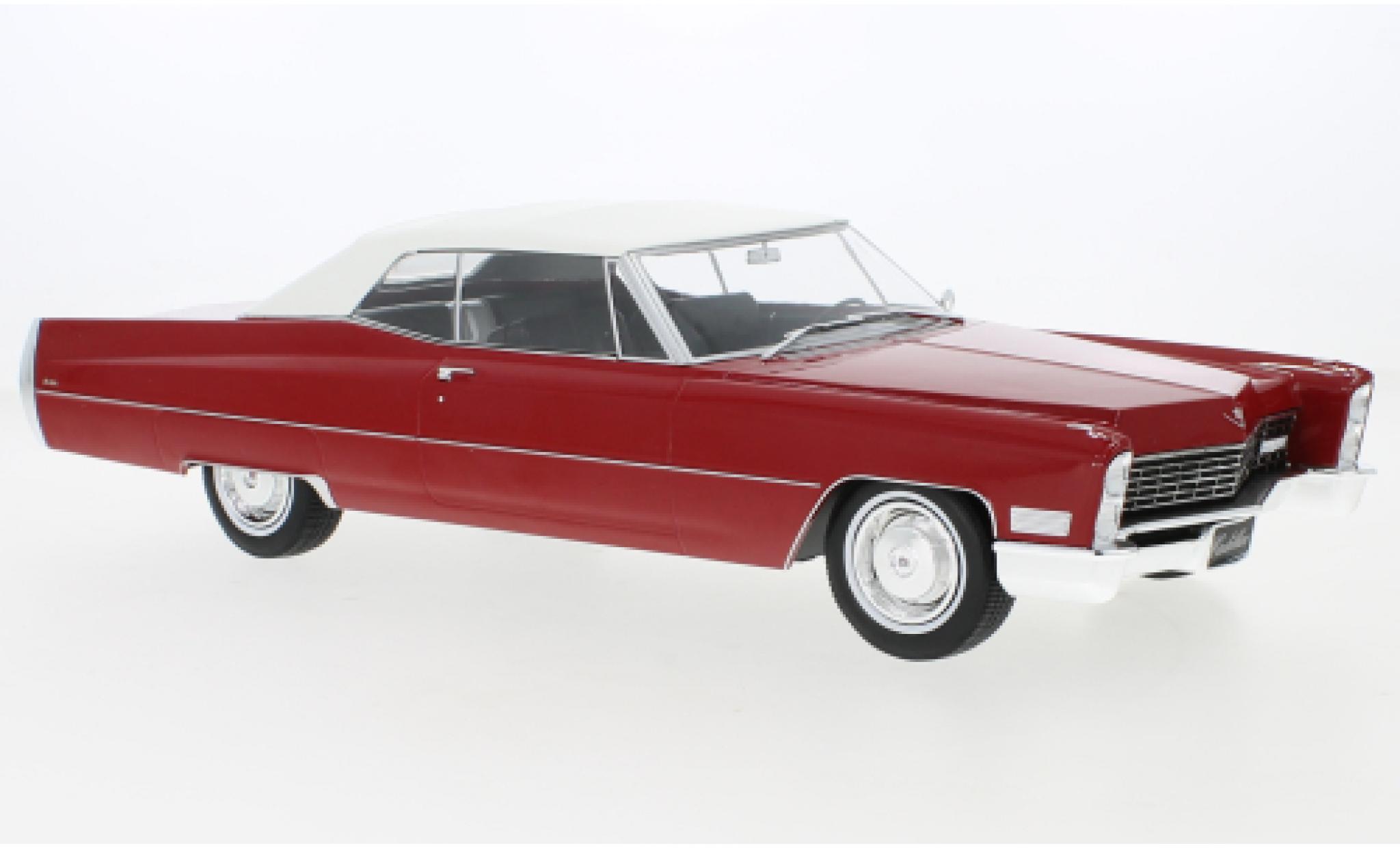 Cadillac Deville 1/18 KK Scale DeVille Cabriolet rood/wit 1967 1:18 modelauto