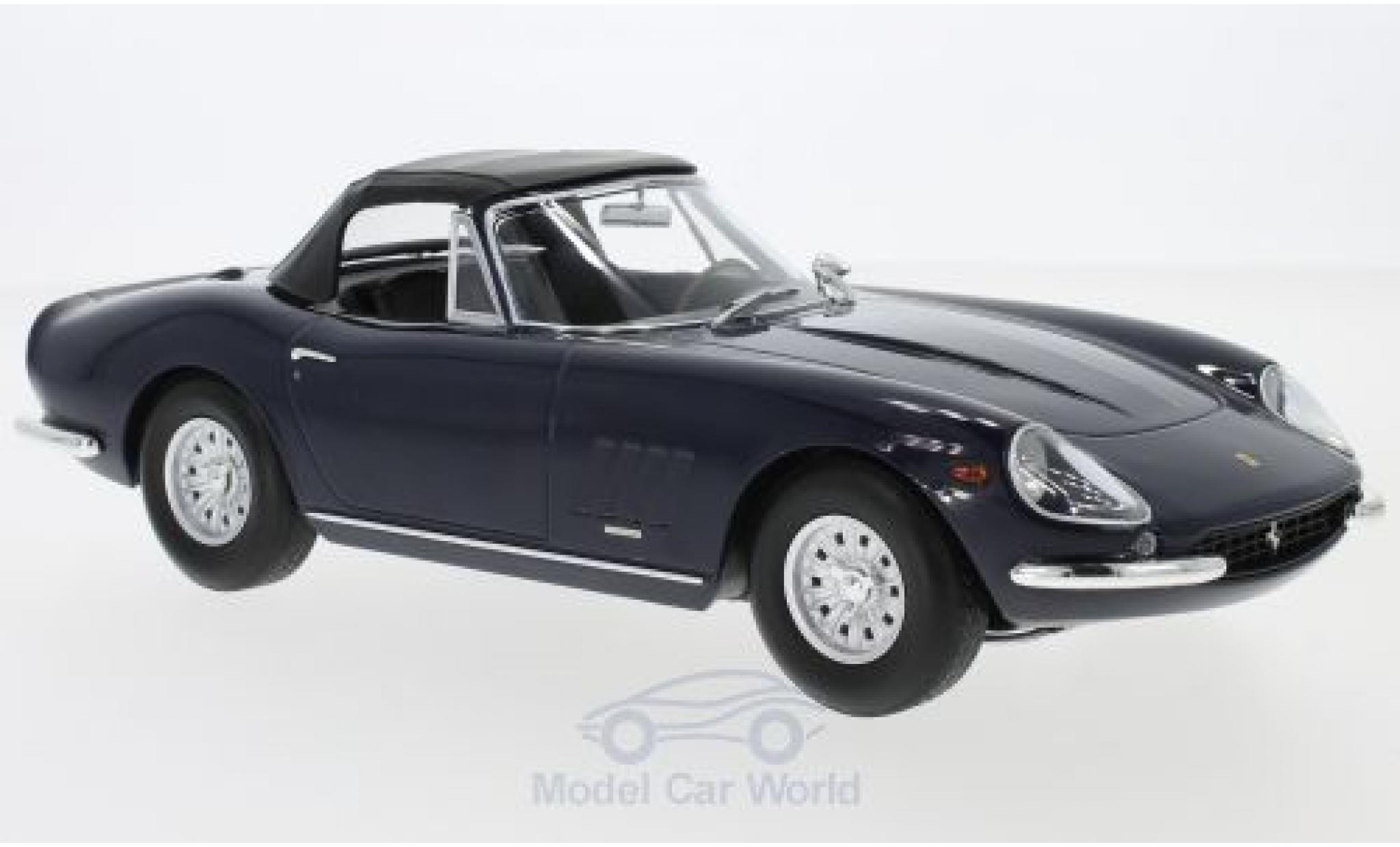 Ferrari 275 1967 1/18 KK Scale GTB/4 NART Spyder blauw 1967 Softtop liegt ein modelauto