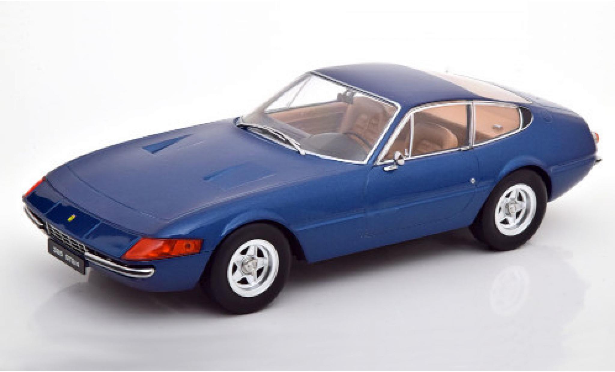 Ferrari 365 1/18 KK Scale GTB/4 Daytona (2a Serie) metallic blauw 1971 modelauto