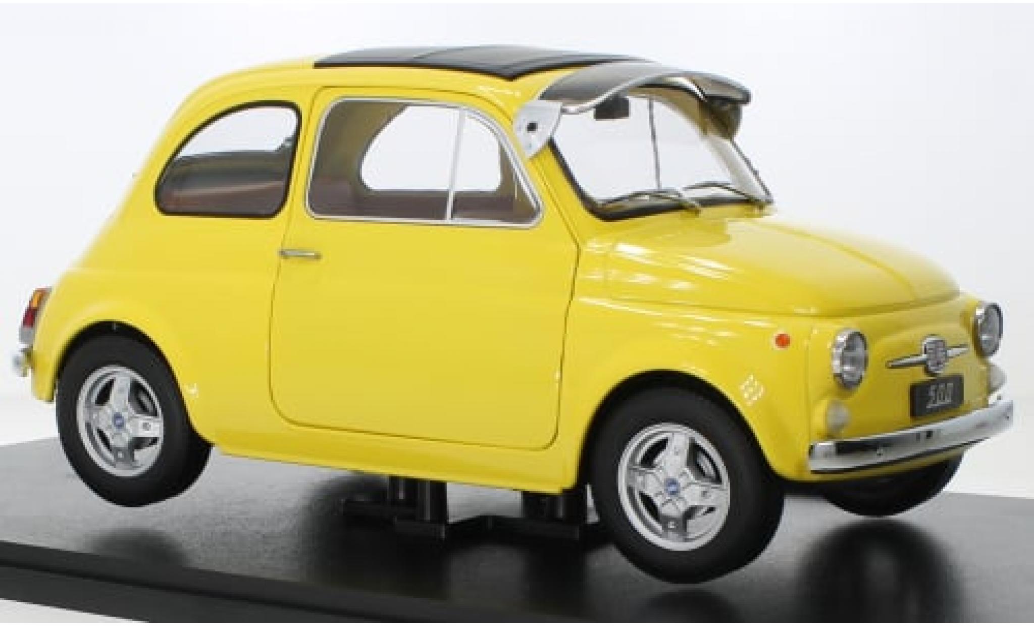 Fiat 500 1/12 KK Scale F Custom geel 1968 1:12 modelauto