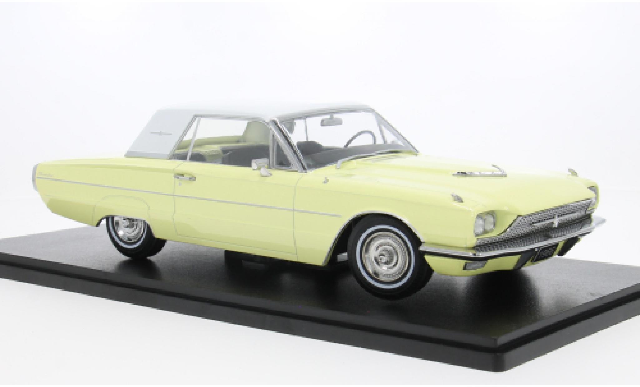 Ford Thunderbird 1/18 KK Scale Hardtop geel/wit 1966 1:18 modelauto