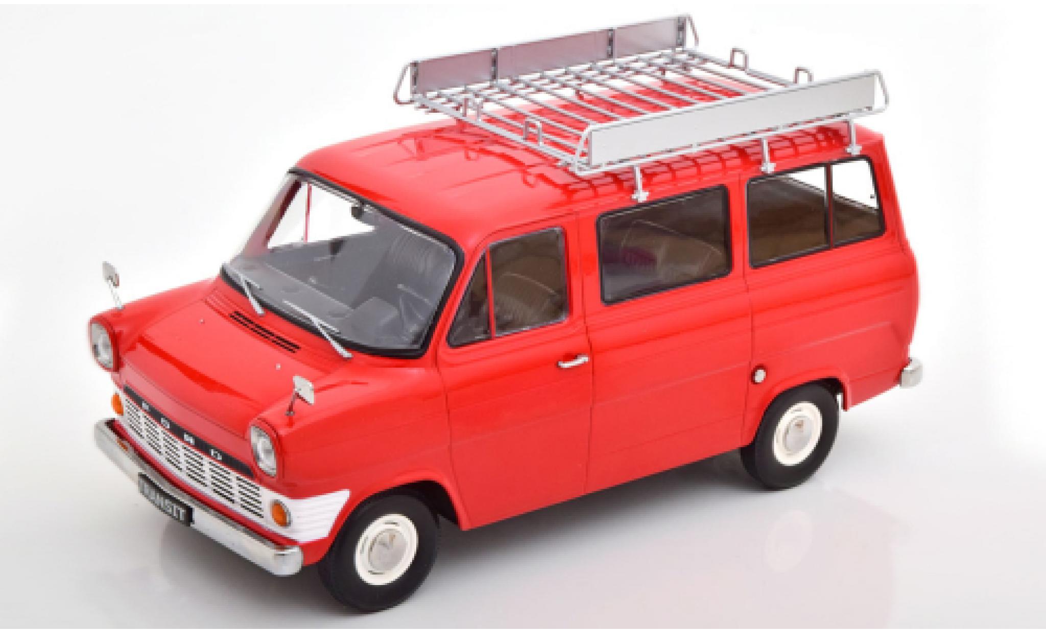 Ford Transit 1/18 KK Scale MK 1 Bus rood 1965 avec Rack de toit modelauto