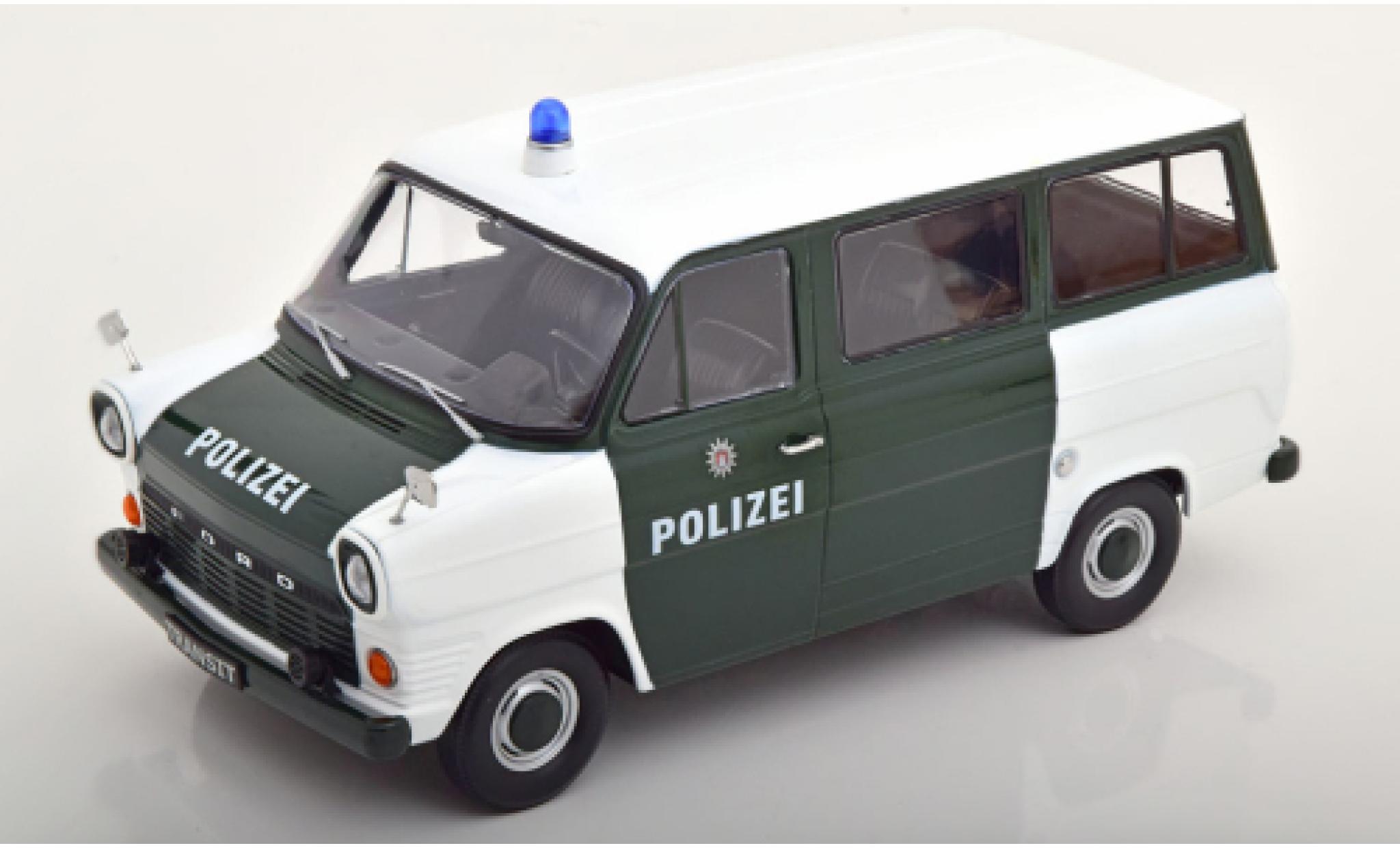 Ford Transit 1/18 KK Scale MK 1 Bus wit/groen Politie Hamburg 1965 modelauto