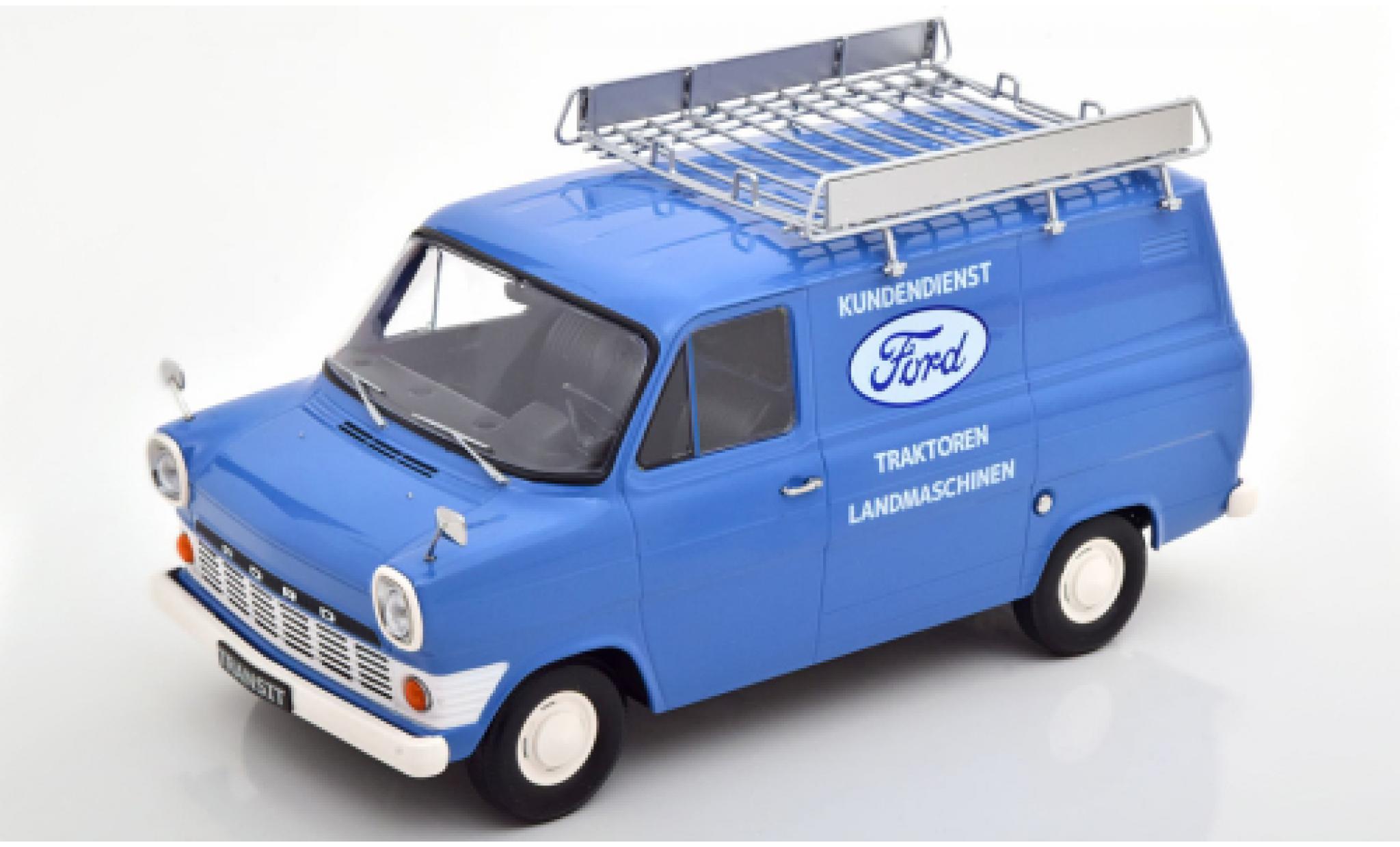 Ford Transit 1/18 KK Scale MK 1 Kasten blauw Kundendienst 1965 avec Rack de toit modelauto