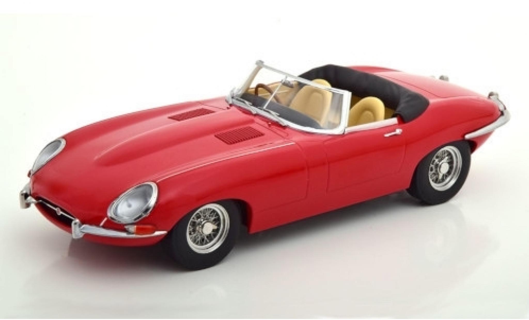 Jaguar E-Type 1/18 KK Scale Series I Roadster rood RHD 1961 Verdeck ougroen modelauto