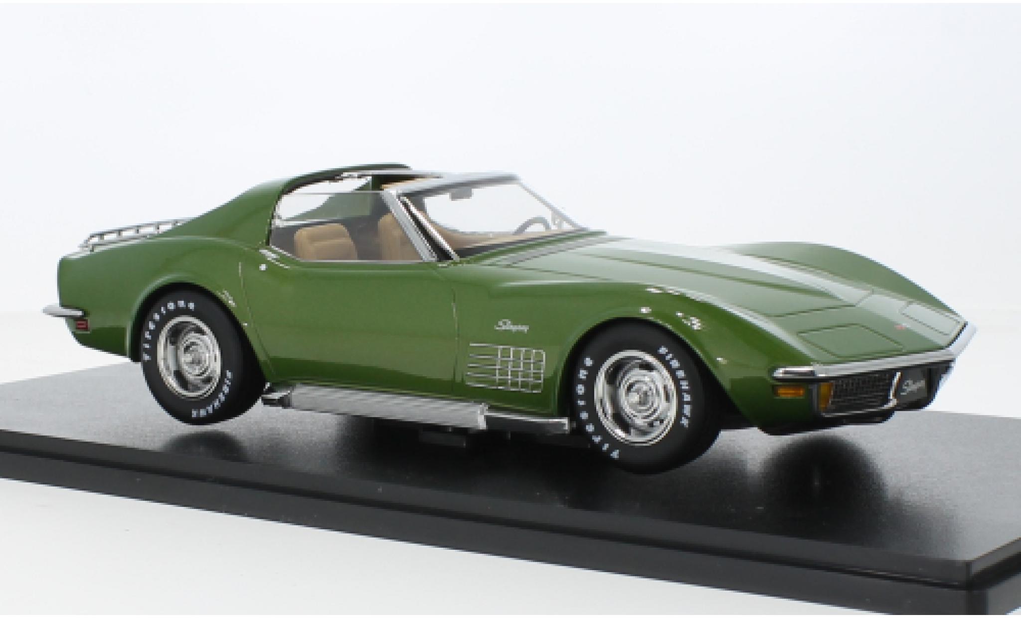 Chevrolet Corvette 1/18 KK Scale (C3) metallic groen 1972 modelauto