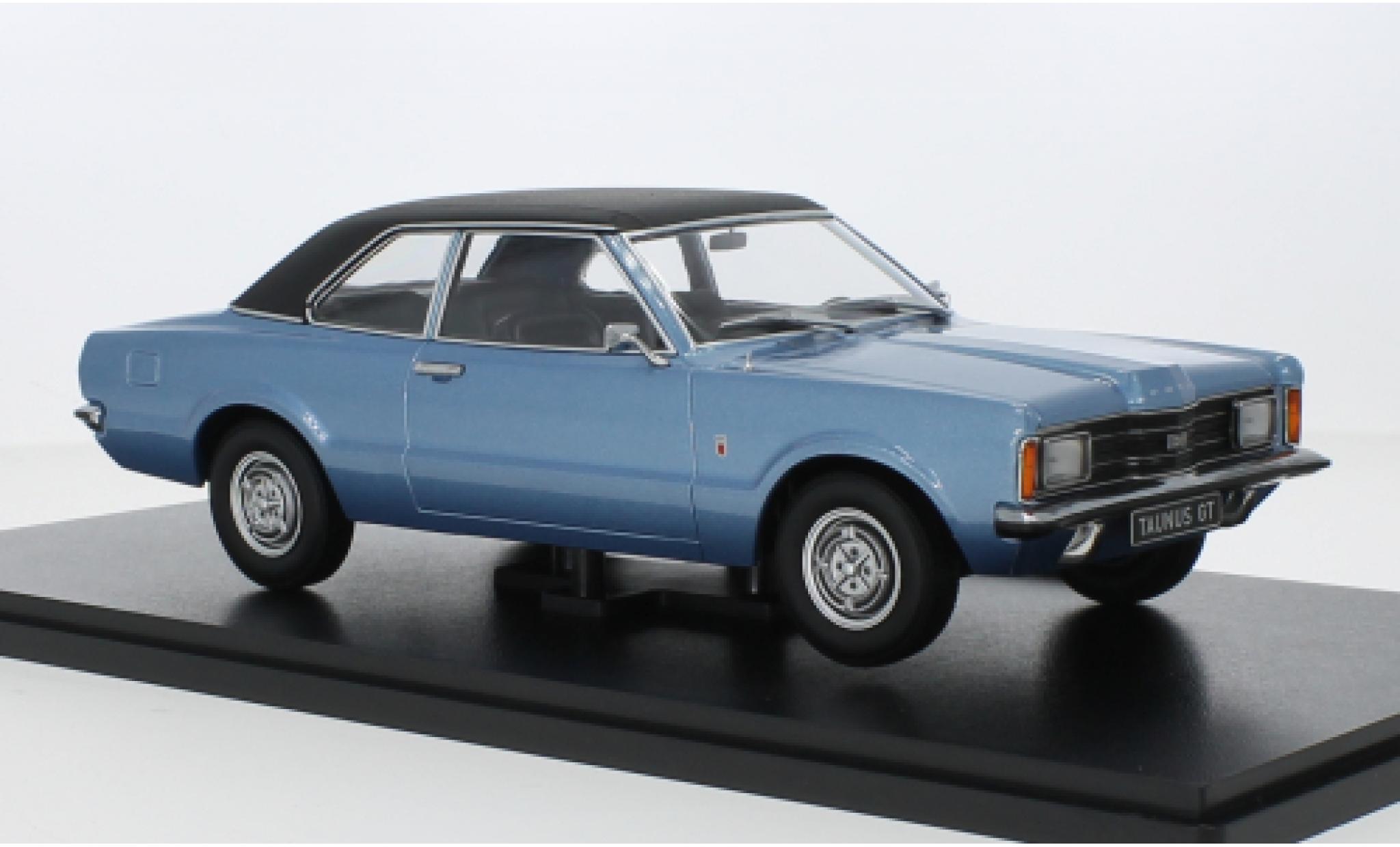 Ford Taunus 1/18 KK Scale 1300 GT (TC1) metallic blauw clair/matte-zwart 1971 modelauto