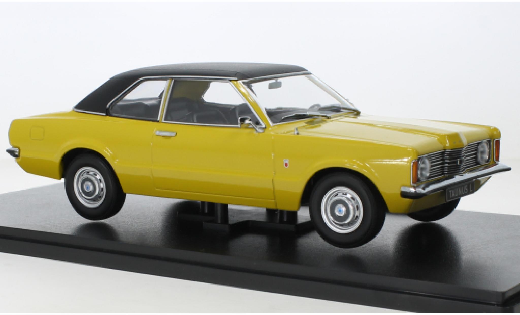 Ford Taunus 1/18 KK Scale 1300 L (TC1) geel/zwart 1971 modelauto