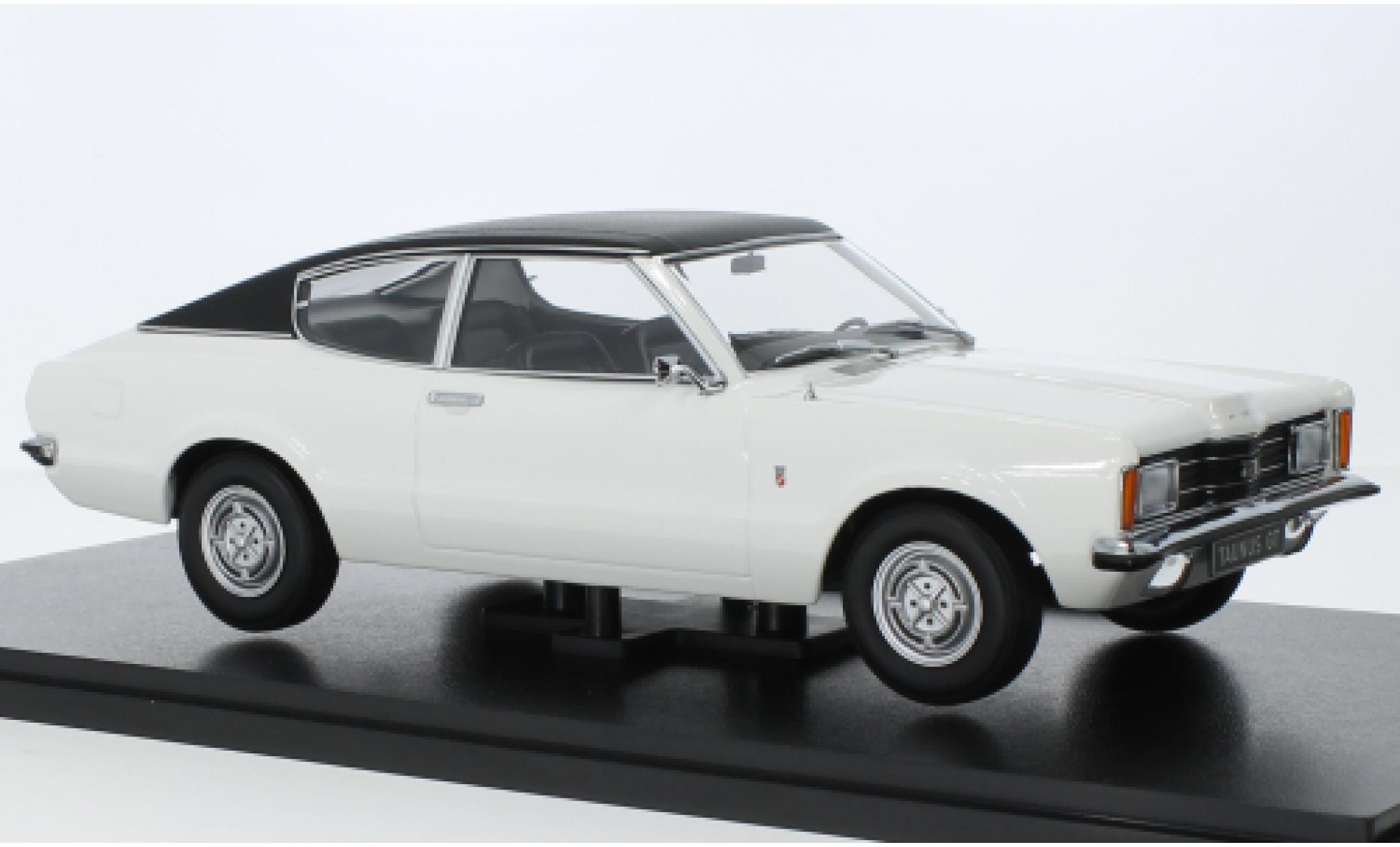 Ford Taunus 1/18 KK Scale (TC I) GT Coupe wit/zwart 1971 modelauto