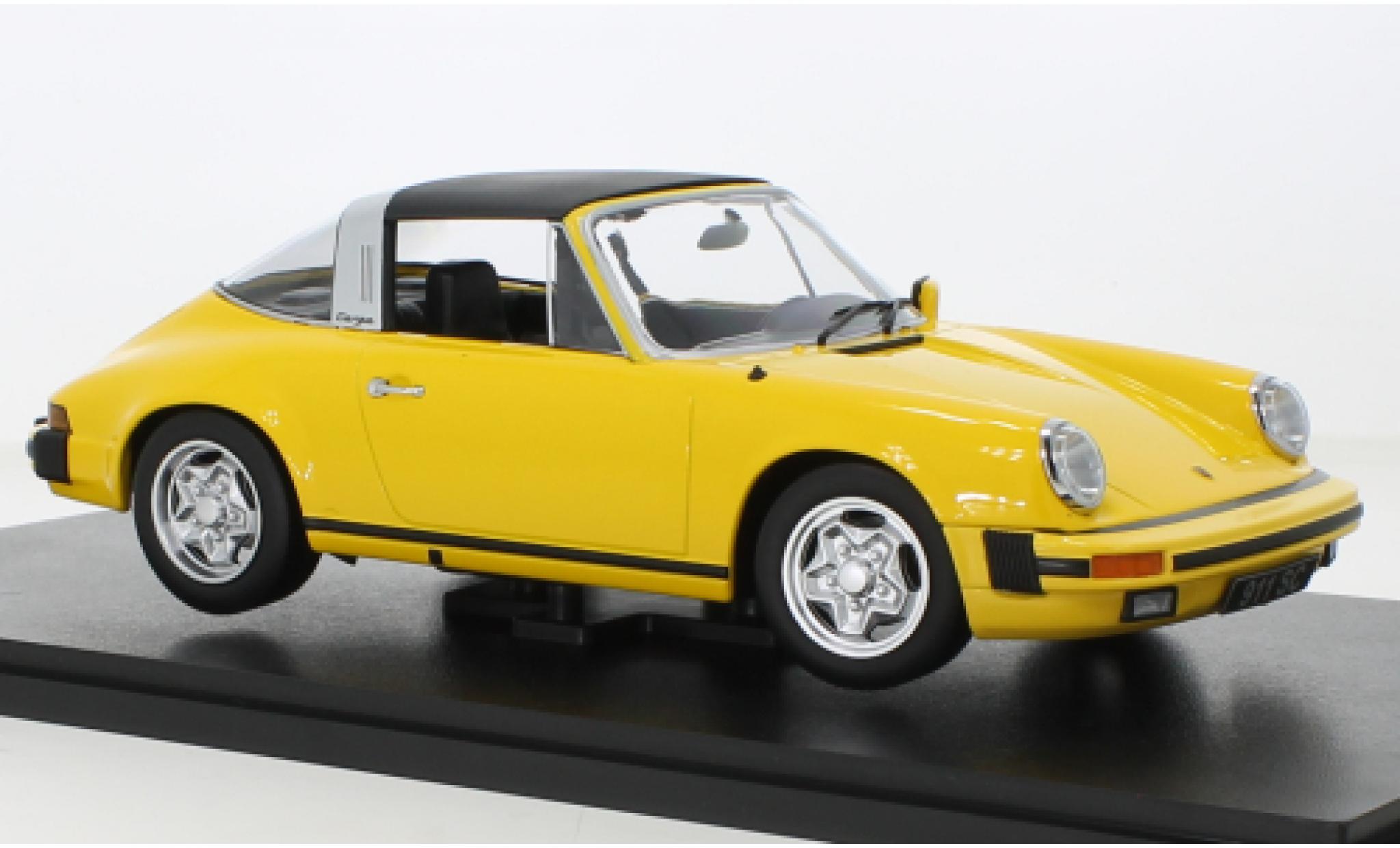 Porsche 930 Targa 1/18 KK Scale 911 SC geel 1978 modelauto