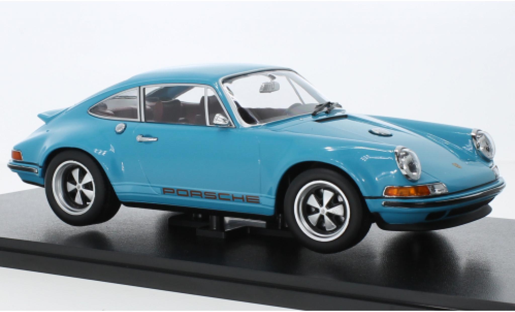 Porsche 911 1/18 KK Scale Singer blauw clair modelauto