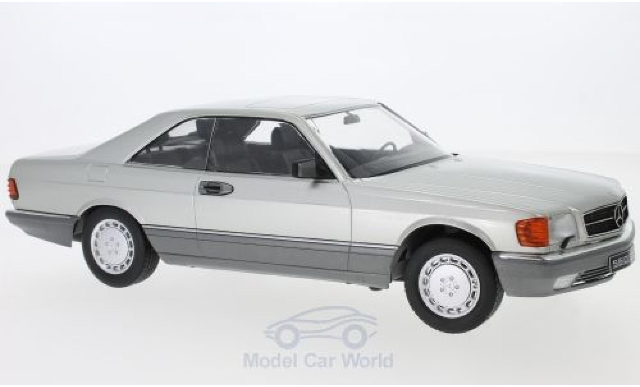 Mercedes 560 1/18 KK Scale SEC (C126) grijs 1985 modelauto