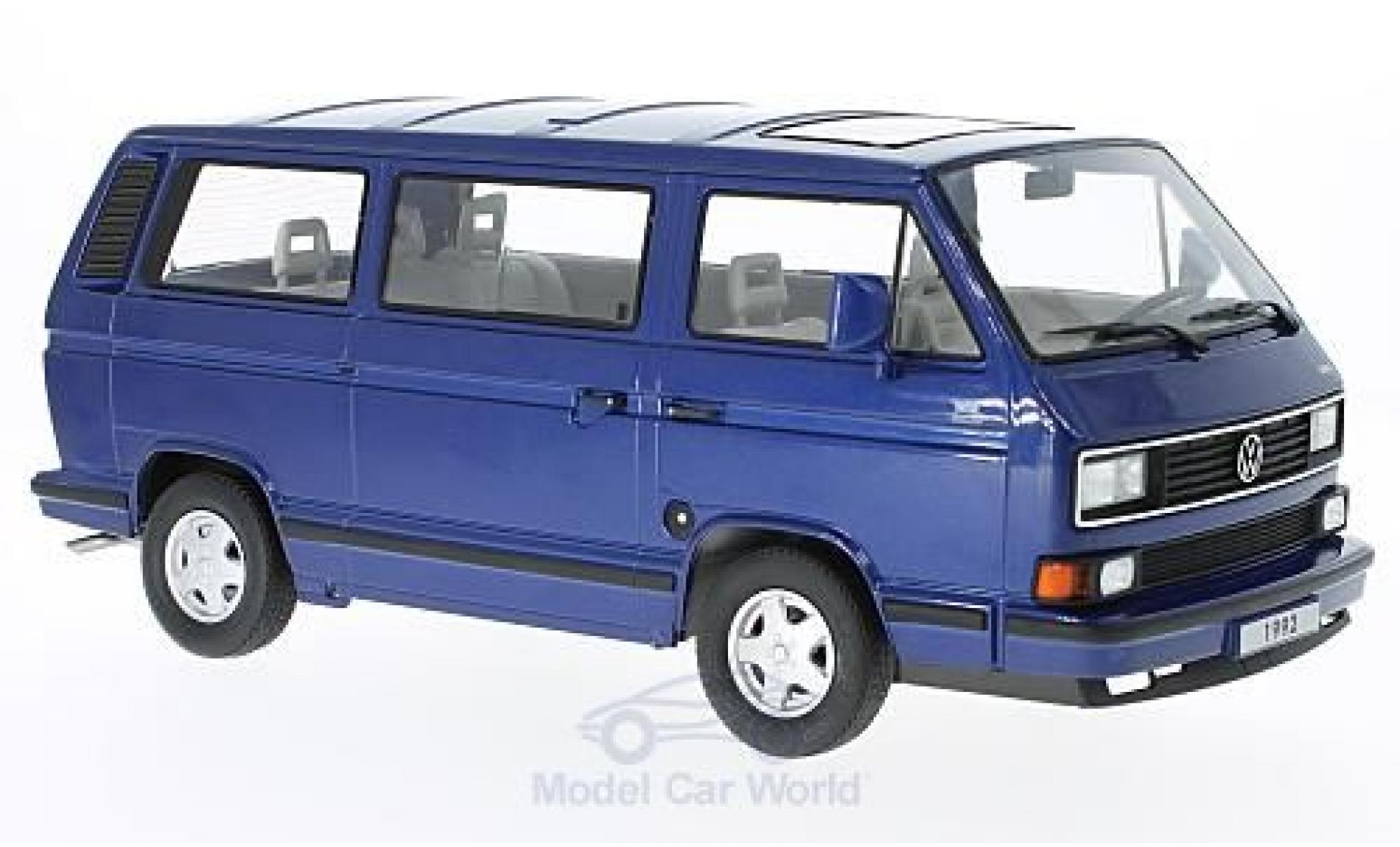Volkswagen Bulli 1/18 KK Scale T3 Multivan metallic blauw 1992 modelauto